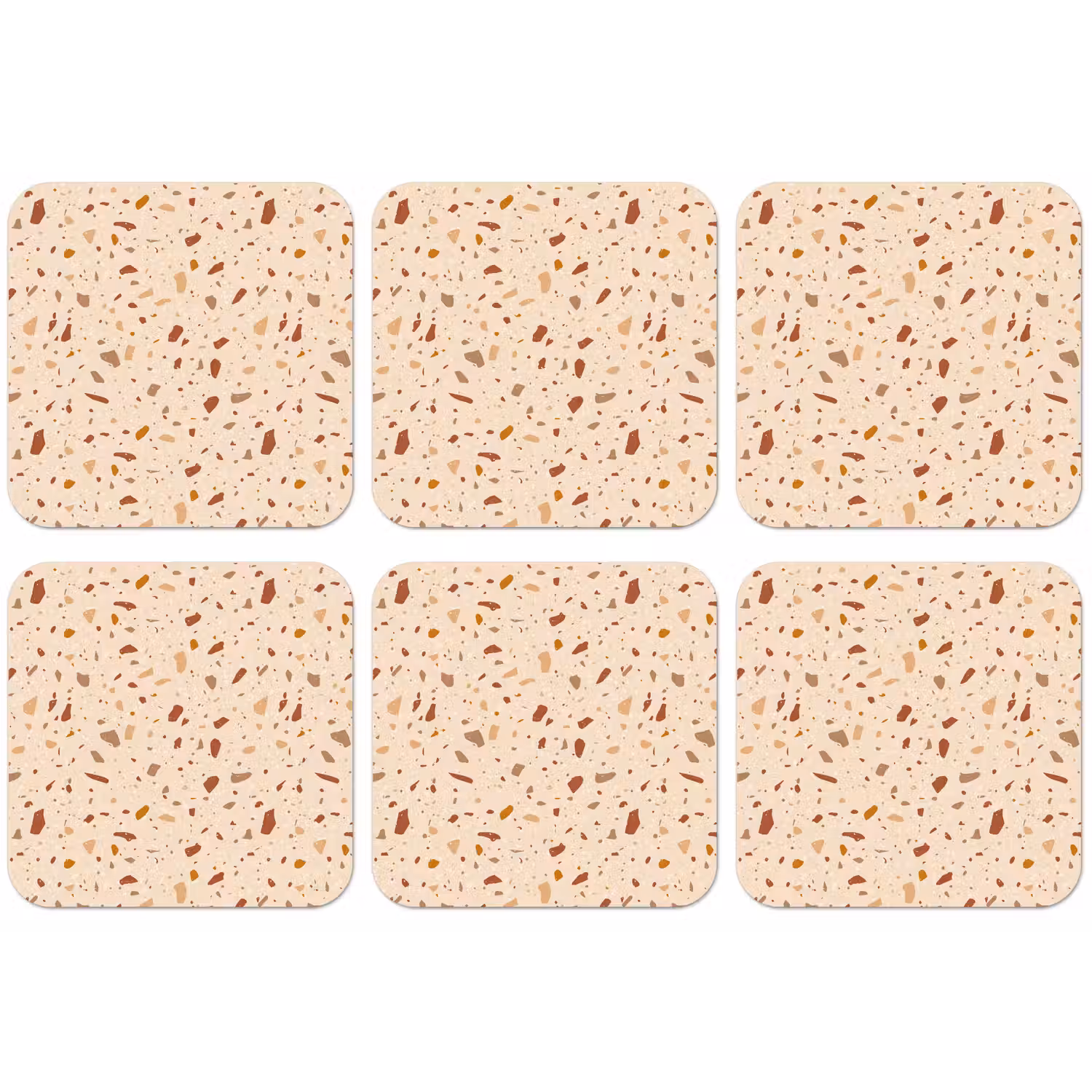 Terrazzo - Patroon - Kleurrijk - Steen onderzetter kurk middel 366 -zkaufland3dotto