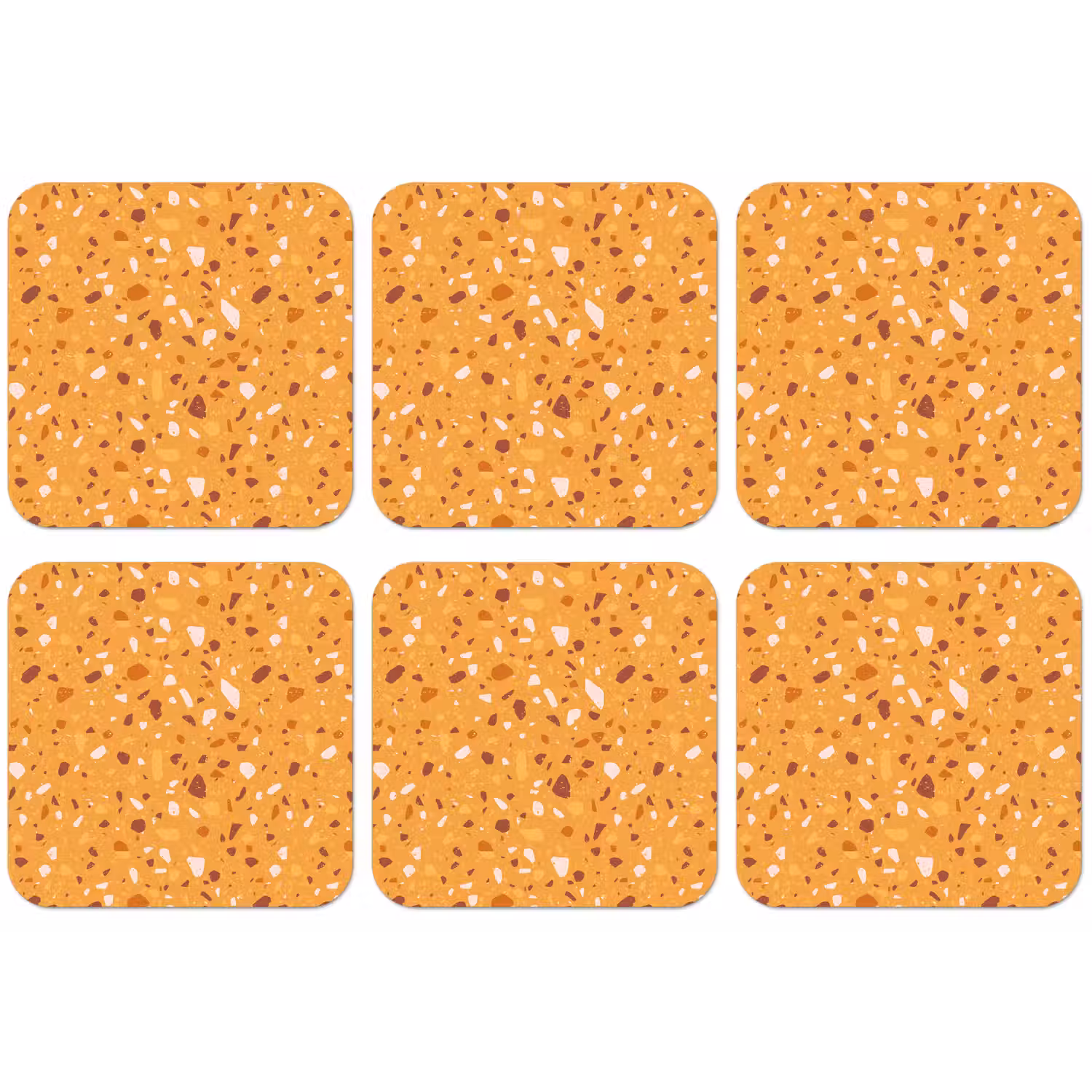 Terrazzo - Patroon - Okergeel onderzetter kurk middel 366 -zkaufland3dotto