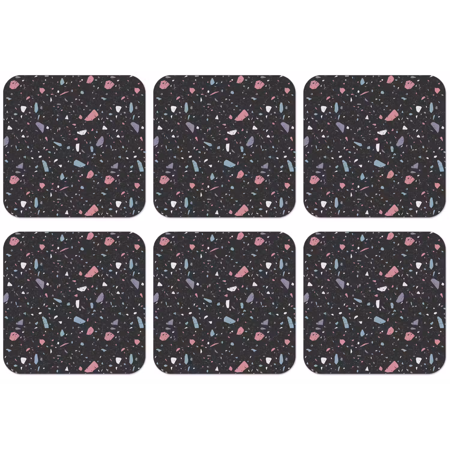 Terrazzo - Patroon - Zwart - Zacht onderzetter kurk middel 366 -zkaufland3dotto