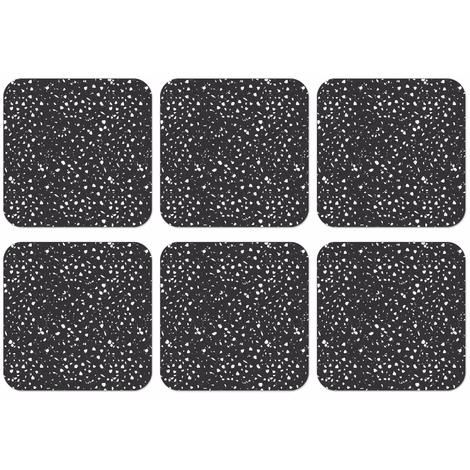 Terrazzo - Patroon - Zwart - Wit onderzetter kurk middel 366 -zkaufland3dotto