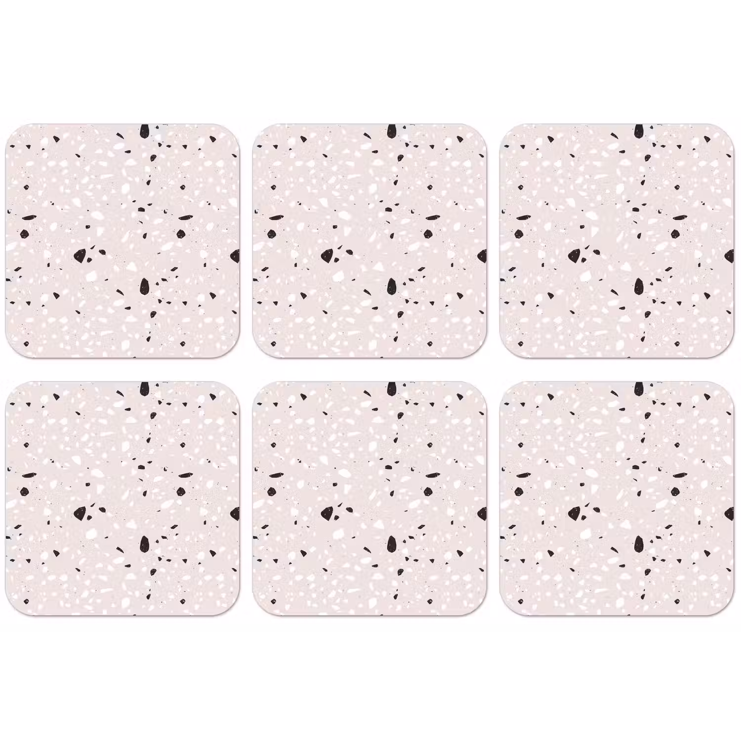 Terrazzo - Patroon - Zacht - Zwart - Wit onderzetter kurk middel 366 -zkaufland3dotto