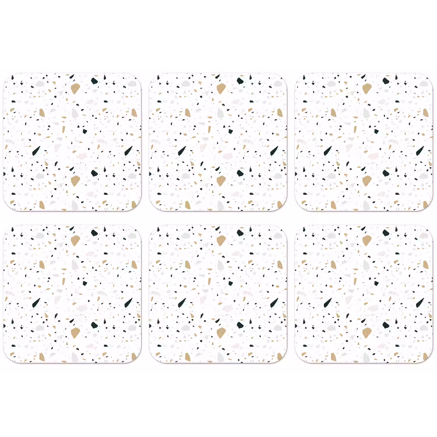 Terrazzo - Patroon - Wit - Neutraal onderzetter kurk middel 366 -zkaufland3dotto
