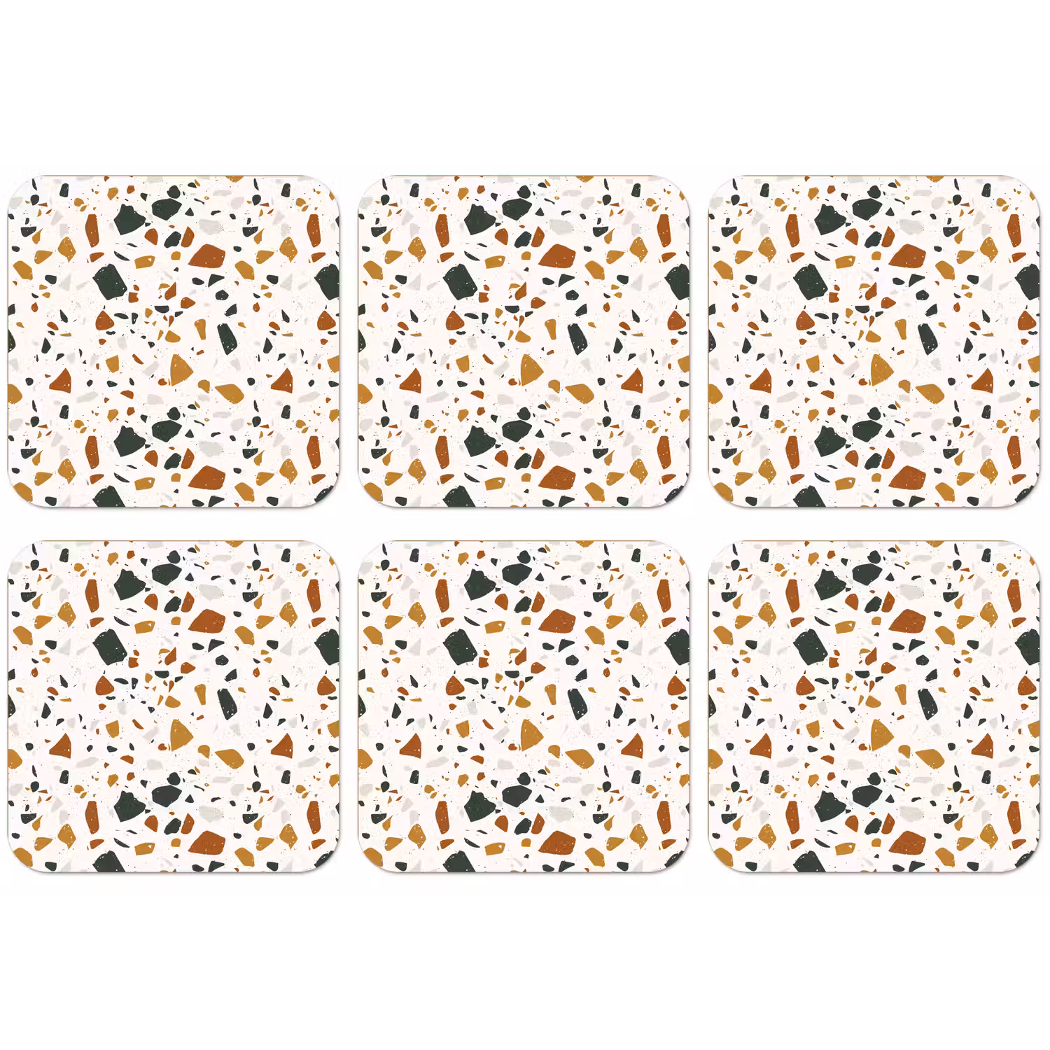 Terrazzo - Patroon - Wit - Terra onderzetter kurk middel 366 -zkaufland3dotto