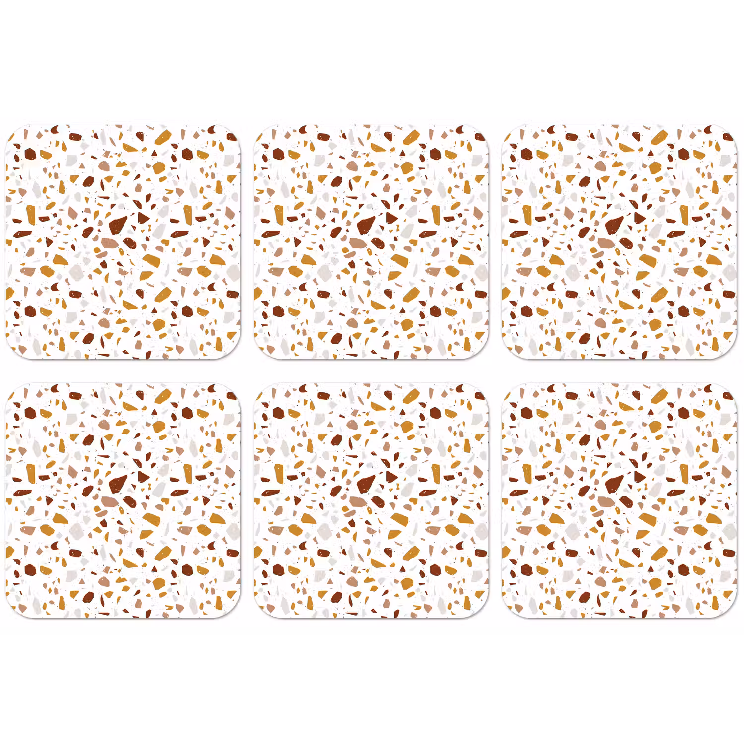 Terrazzo - Patroon - Wit - Urban onderzetter kurk middel 366 -zkaufland3dotto