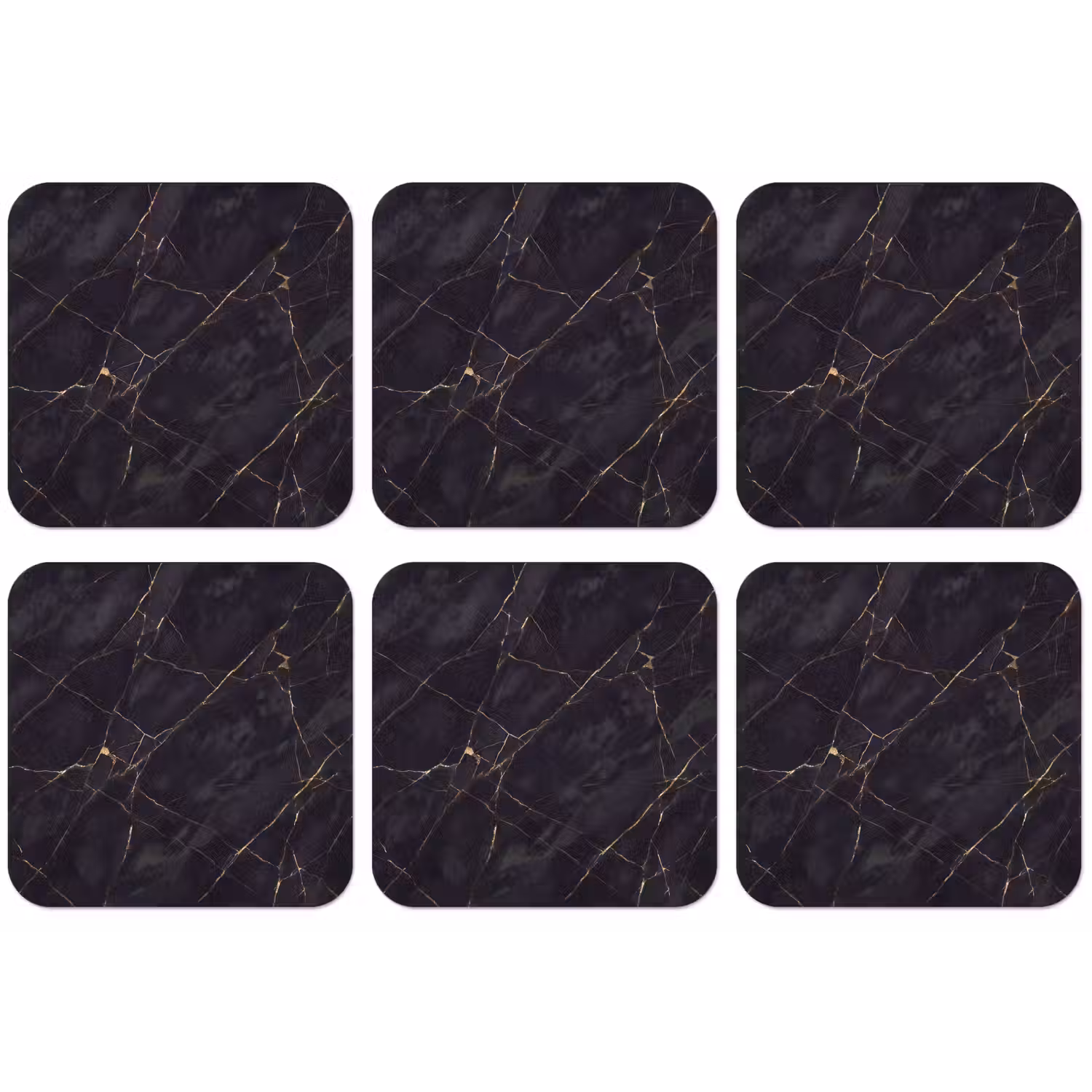 Textuur - Gouden lijnen - Abstract - Modern - Zwart onderzetter kurk middel -zkaufland3dotto