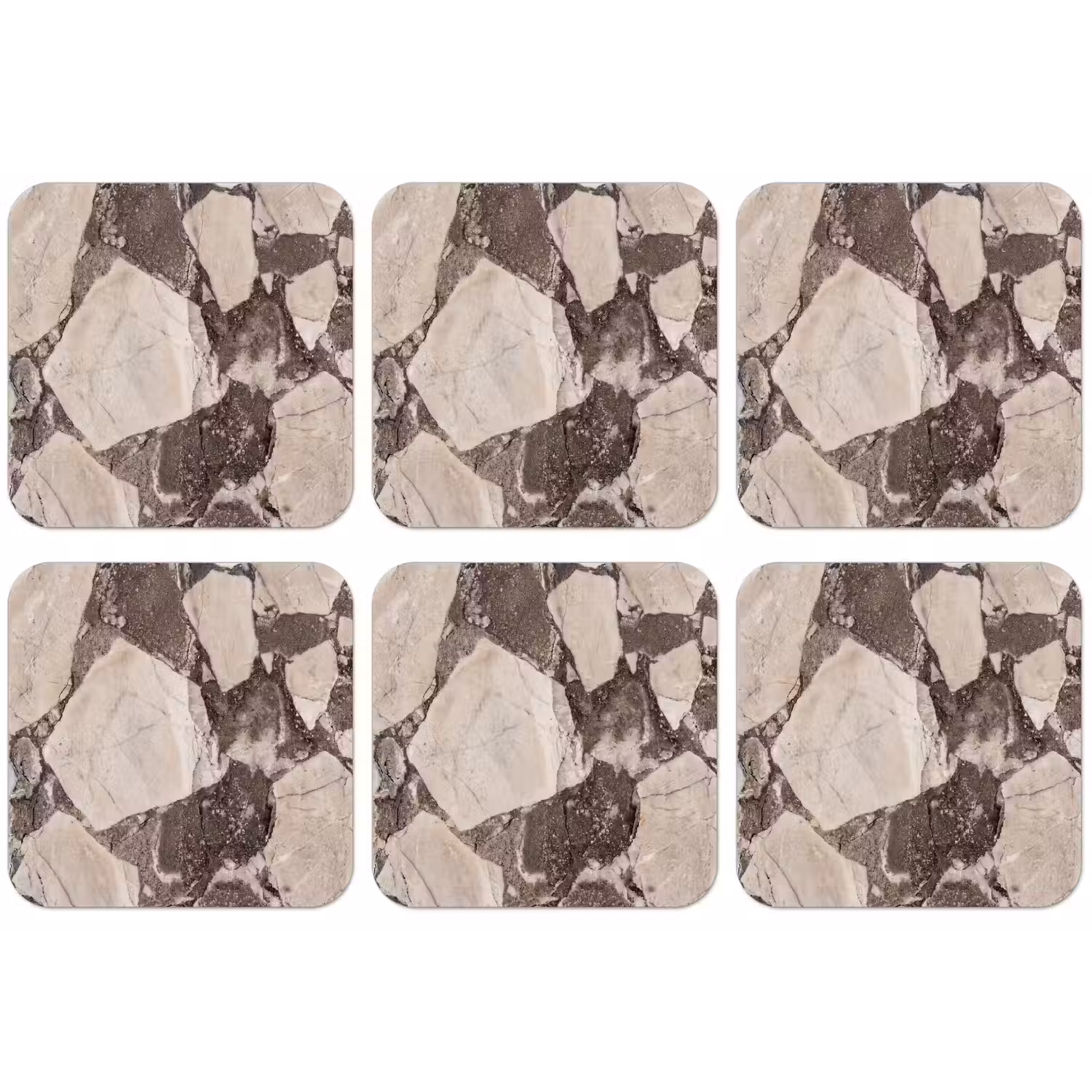 Textuur - Marmer - Abstract - Beige - Bruin onderzetter kurk middel -zkaufland3dotto
