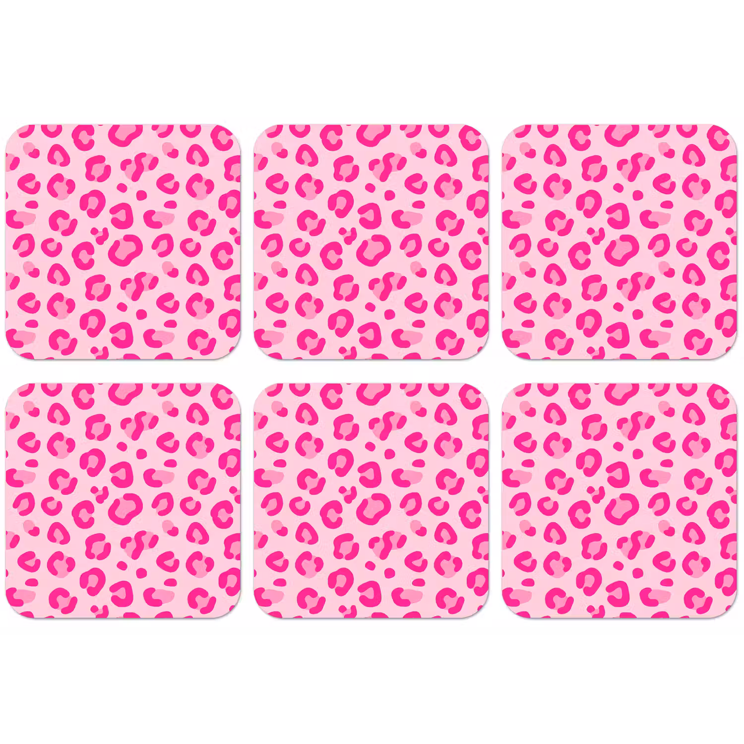 Dierenprint - Patroon - Abstract - Modern - Roze onderzetter kurk middel -zkaufland3dotto