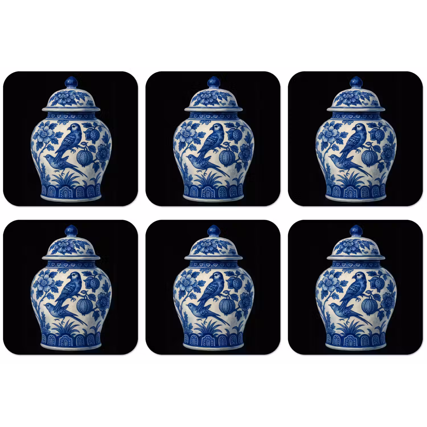 Pot - Delfts Blauw - Bloemen onderzetter kurk middel -zkaufland3dotto