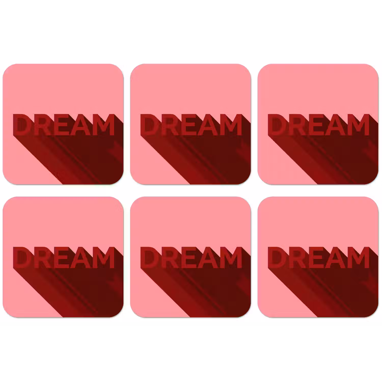 Dream - 3D - Rood - Roze onderzetter kurk middel -zkaufland3dotto