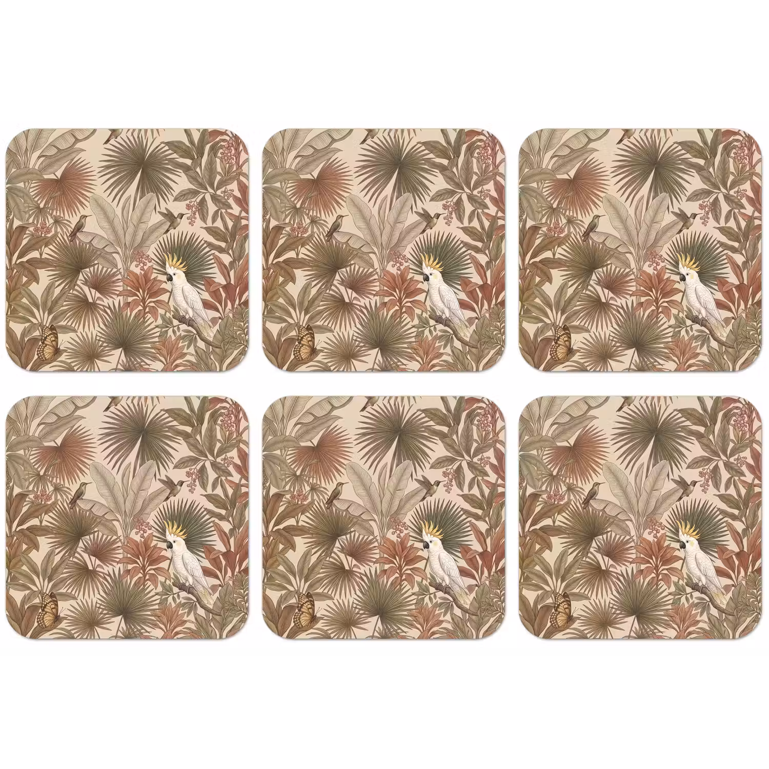 Tropisch - Vogels - Beige onderzetter kurk middel -zkaufland3dotto