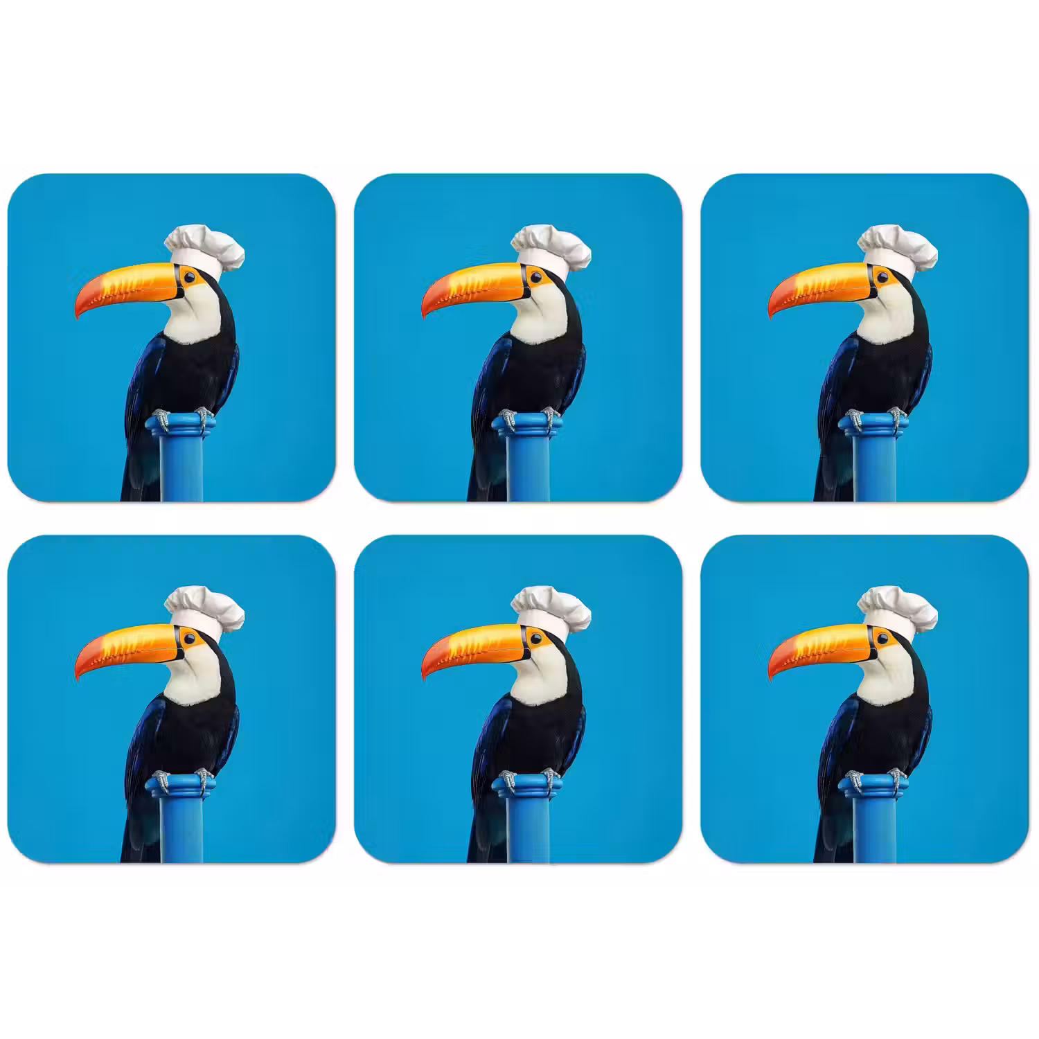 Tucan - Sokkel - Vogel - Koksmuts onderzetter kurk middel -zkaufland3dotto