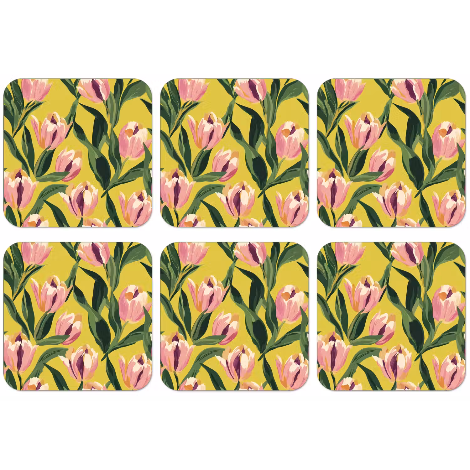 Tulpen - Botanisch - Geel onderzetter kurk middel 366 -zkaufland3dotto