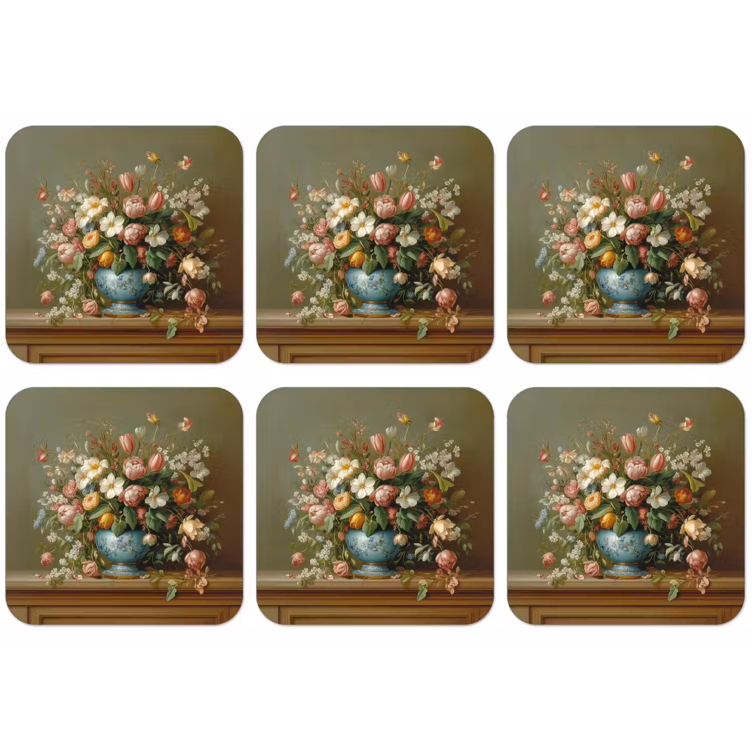 Vaas - Pastel - Kleuren - Bloemen onderzetter kurk middel -zkaufland3dotto