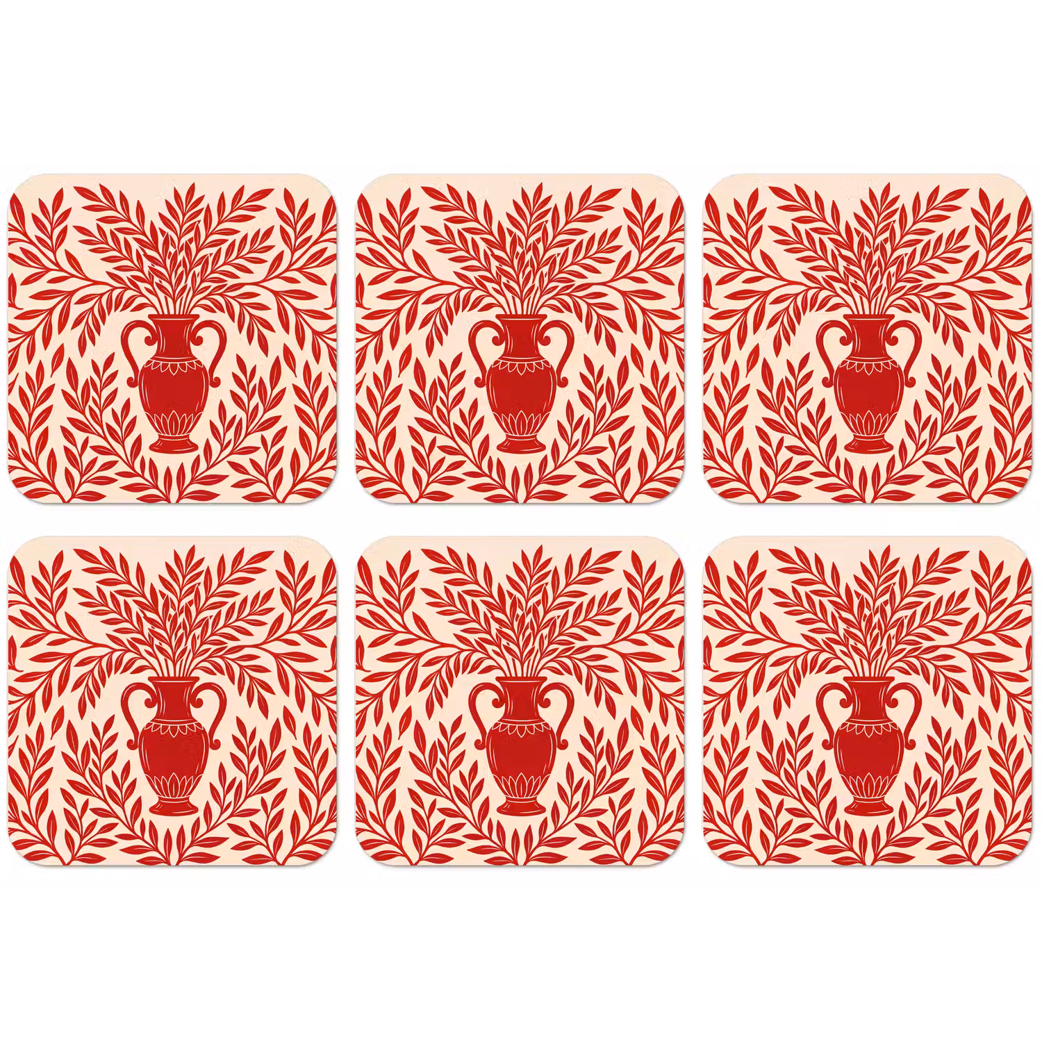 Vaas - Planten - Decoratie - Abstract - Rood onderzetter kurk middel -zkaufland3dotto