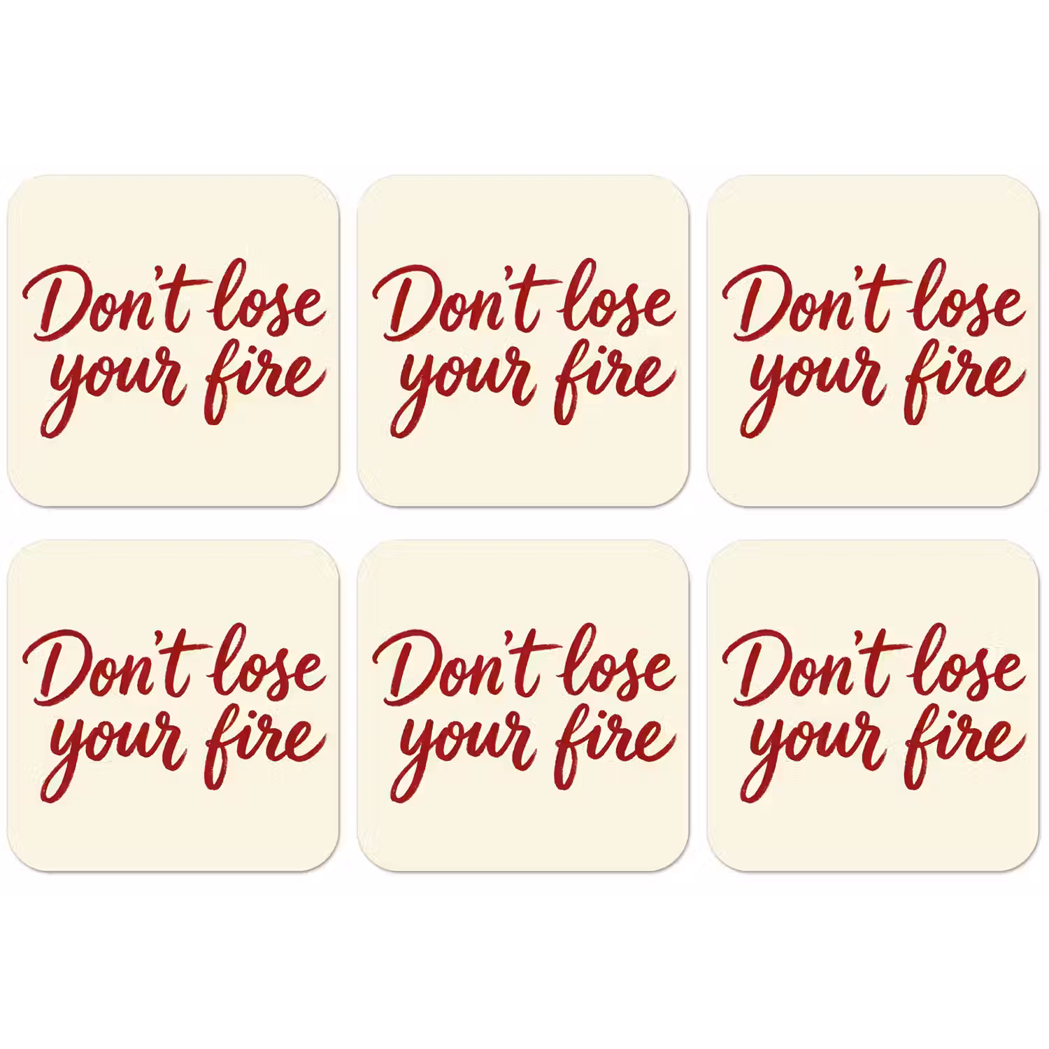 Don't lose your fire - Rood - Wit - Minimalistisch onderzetter kurk middel -zkaufland3dotto