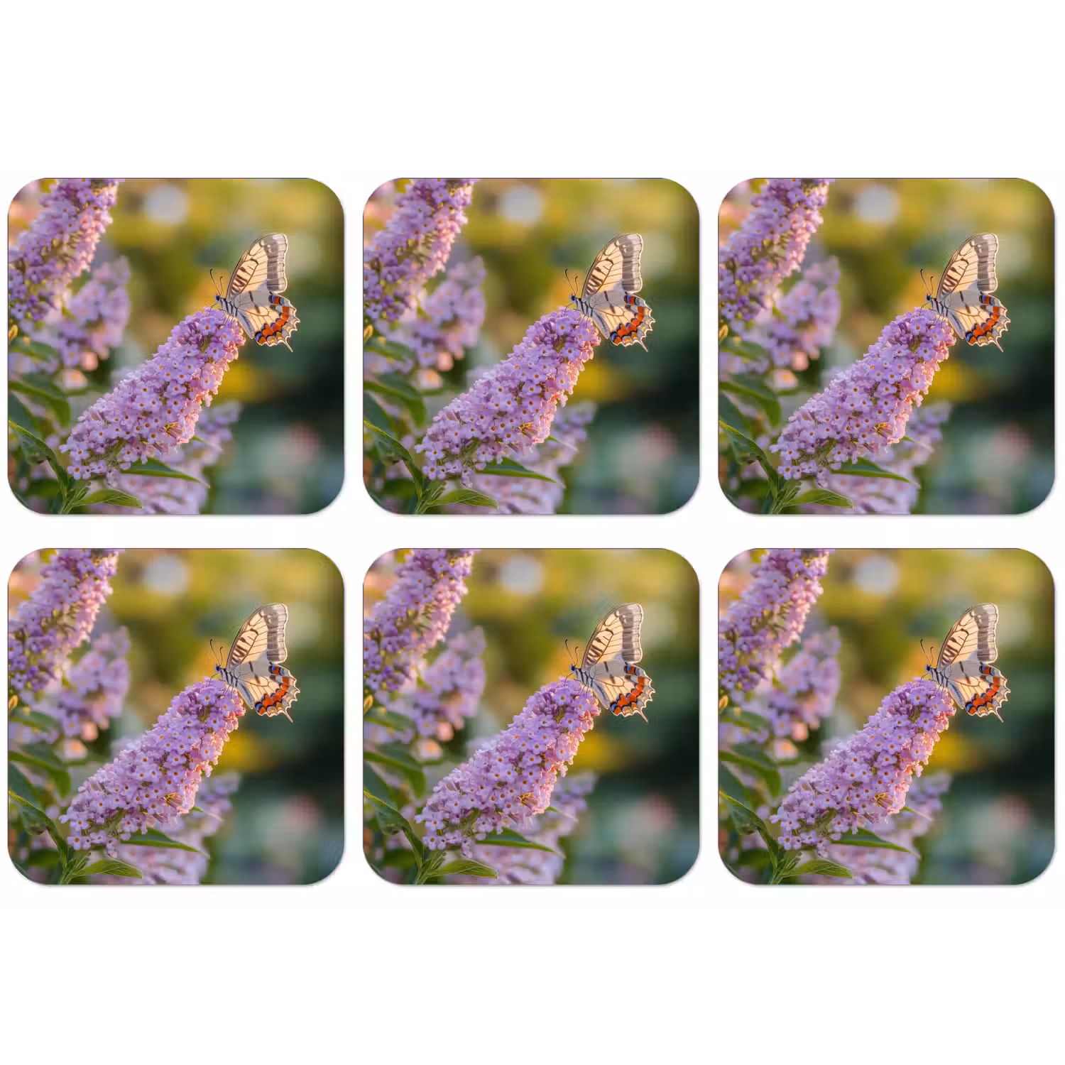 Sierlijke - Vlinder - Paarse - Bloemen onderzetter kurk middel -zkaufland3dotto