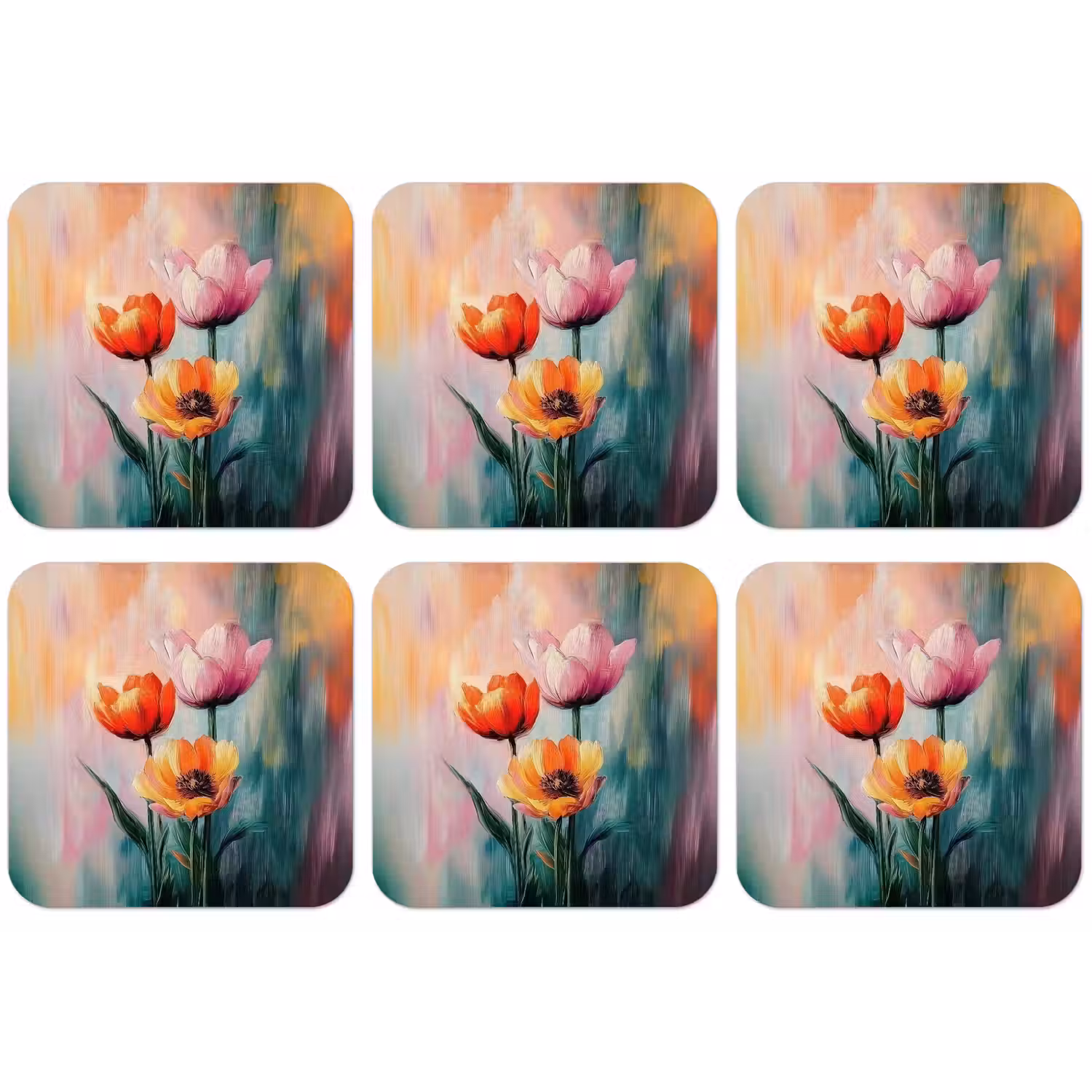 Dromerig - Bloemen - Verfijnde details onderzetter kurk middel -zkaufland3dotto