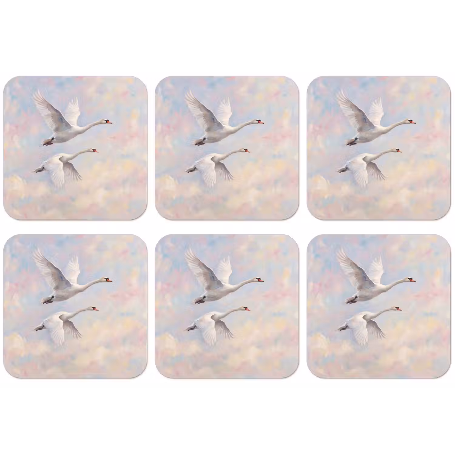 Vogel - Vliegend - Lucht - Modern - Pastel onderzetter kurk middel -zkaufland3dotto