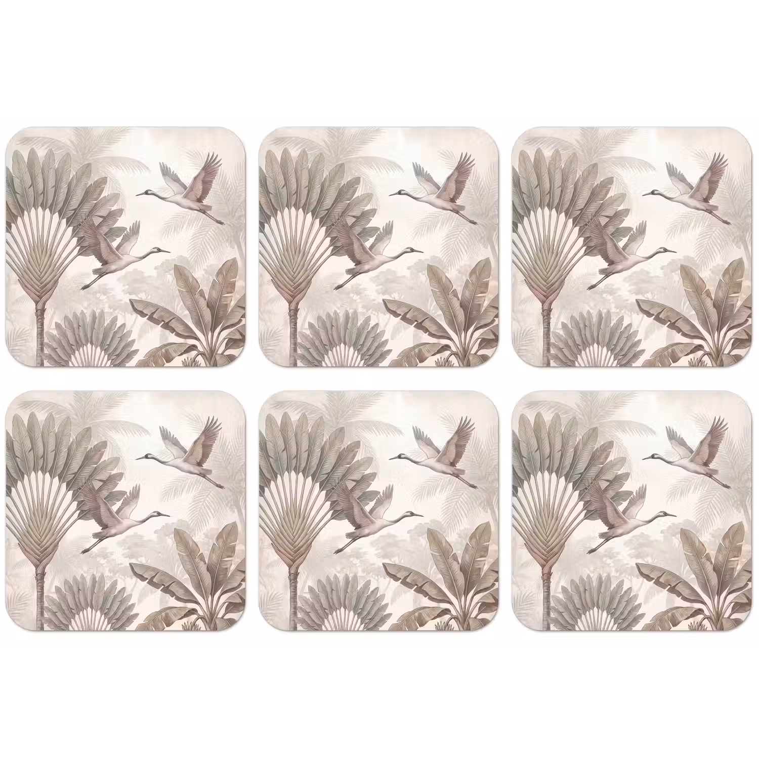 Vogel - Tropisch - Jungle - Natuur - Beige onderzetter kurk middel -zkaufland3dotto
