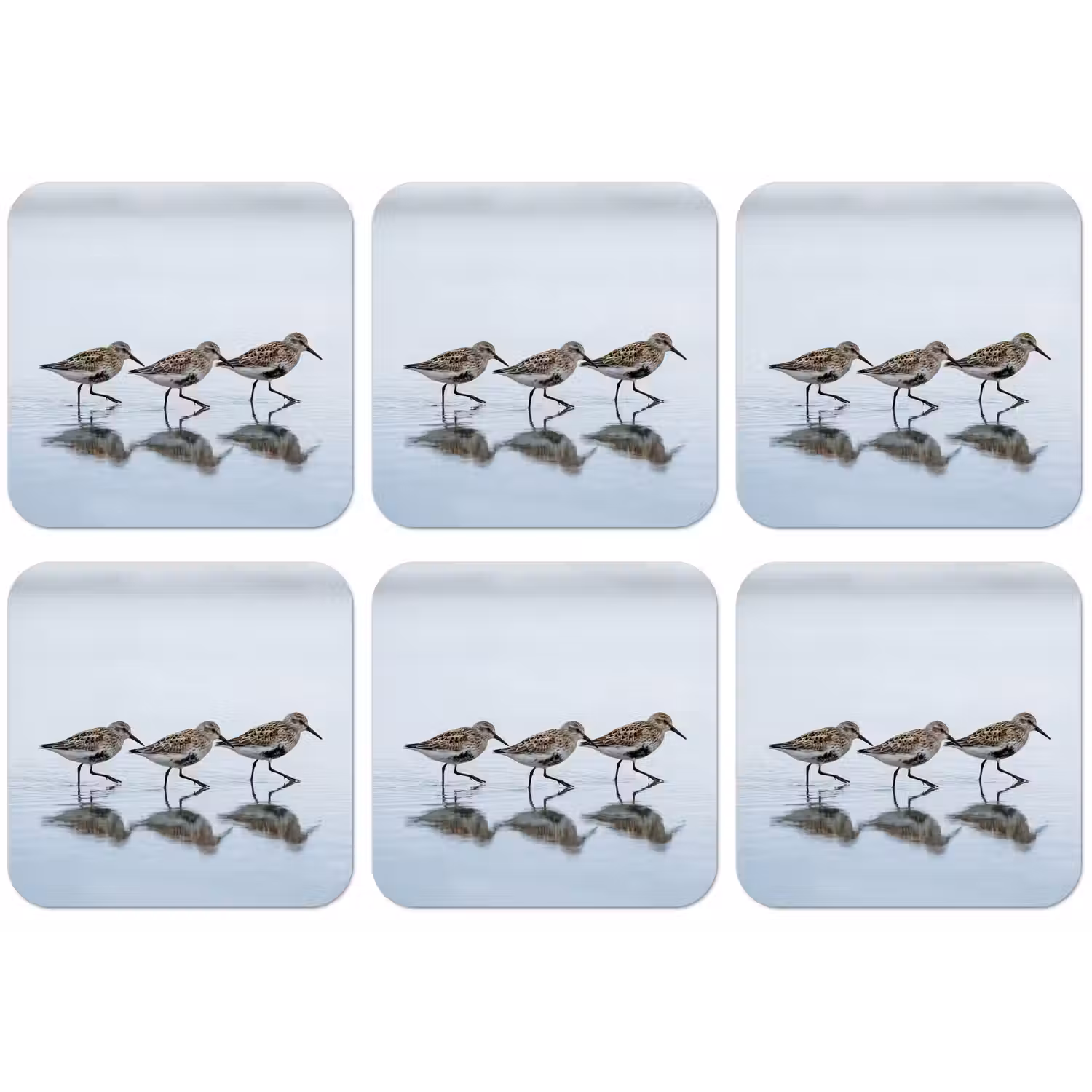 Vogels - Water - Grijs onderzetter kurk middel -zkaufland3dotto