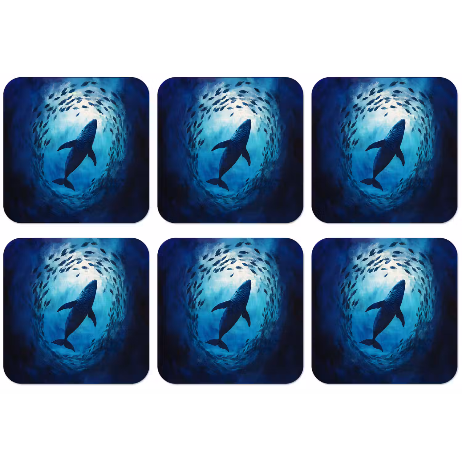 Walvis - Vissen - Donkerblauw onderzetter kurk middel -zkaufland3dotto