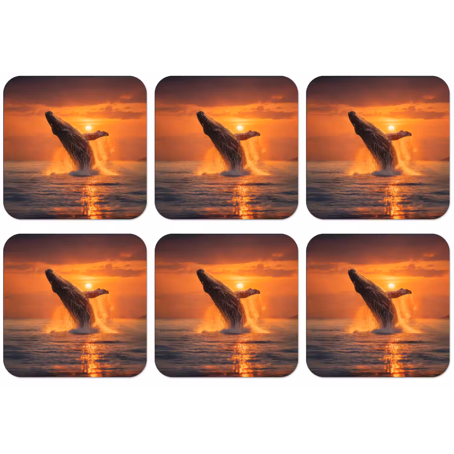 Walvis - Zon - Zee onderzetter kurk middel -zkaufland3dotto