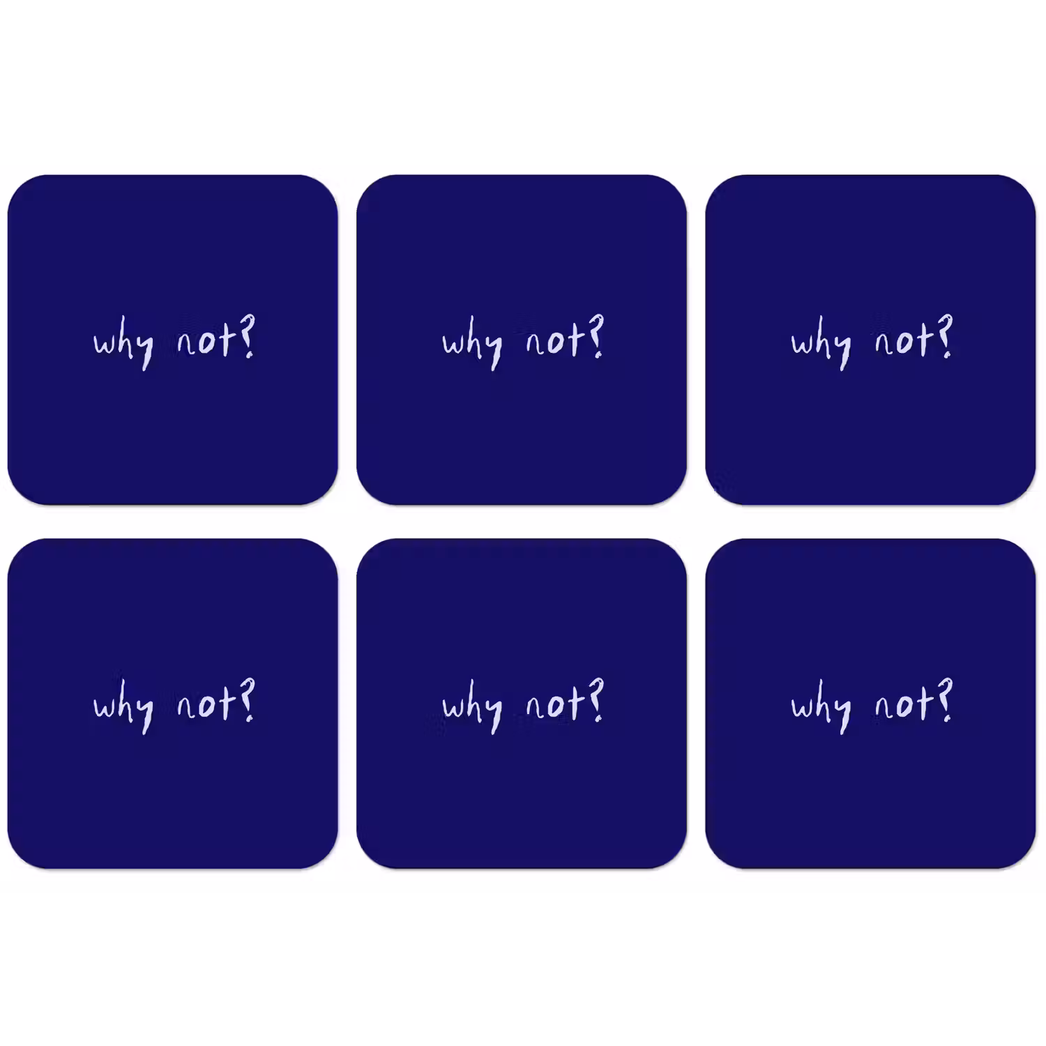 Why not - Blauw - Handgeschreven onderzetter kurk middel -zkaufland3dotto