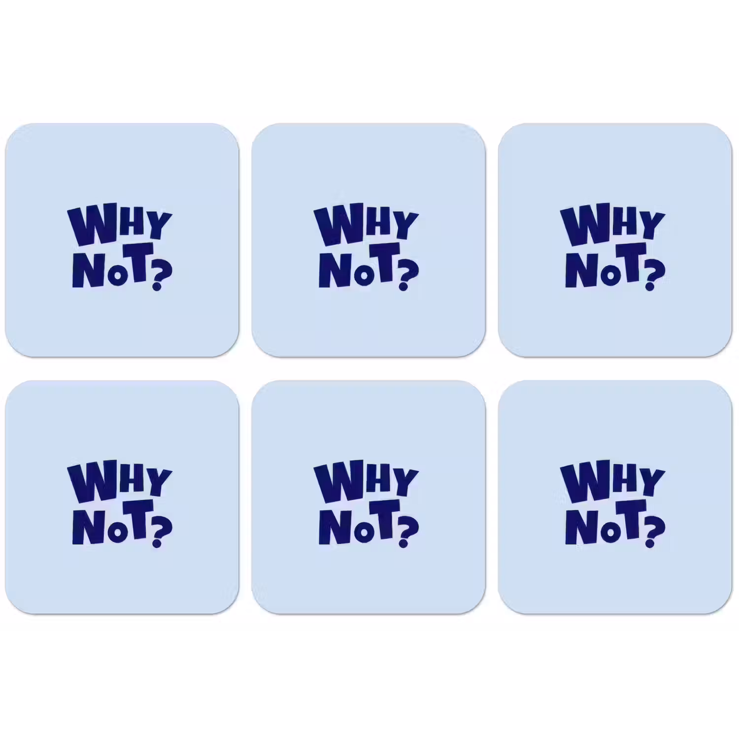 Why not - Blauw - Licht blauw - Quote onderzetter kurk middel -zkaufland3dotto