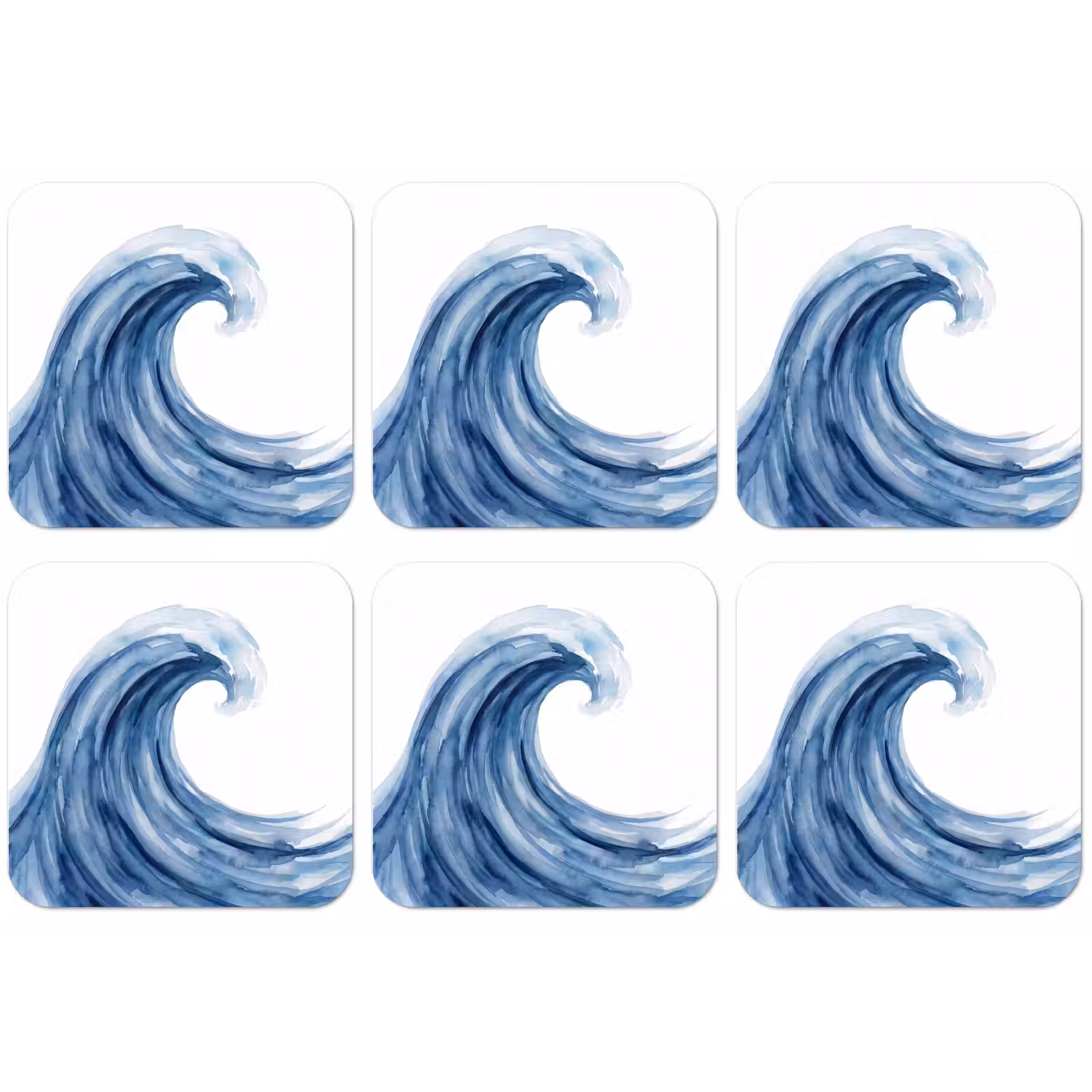 Water - Beweging - Natuur - Modern - Blauw onderzetter kurk middel -zkaufland3dotto
