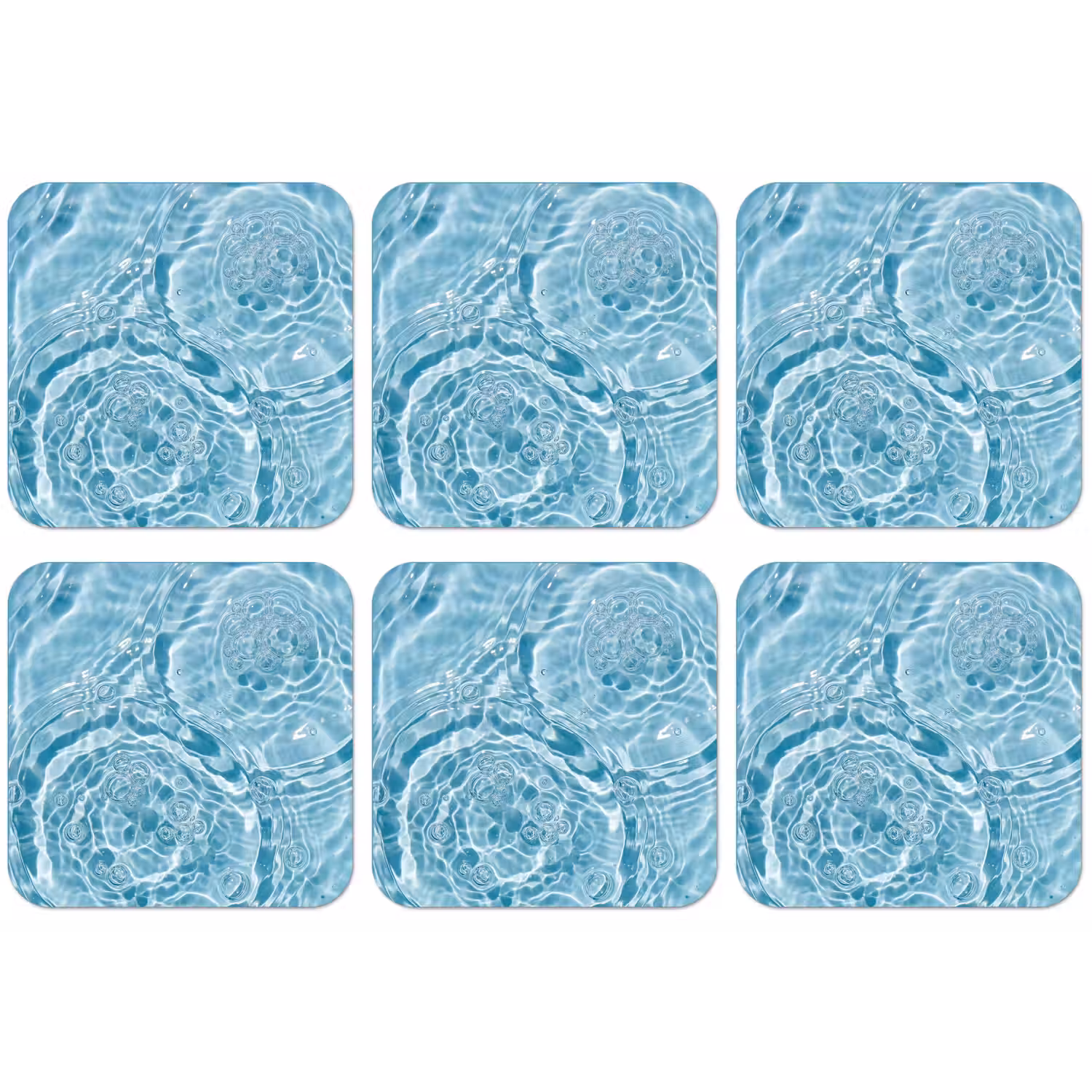 Water - Blauw - bubbels onderzetter kurk middel -zkaufland3dotto