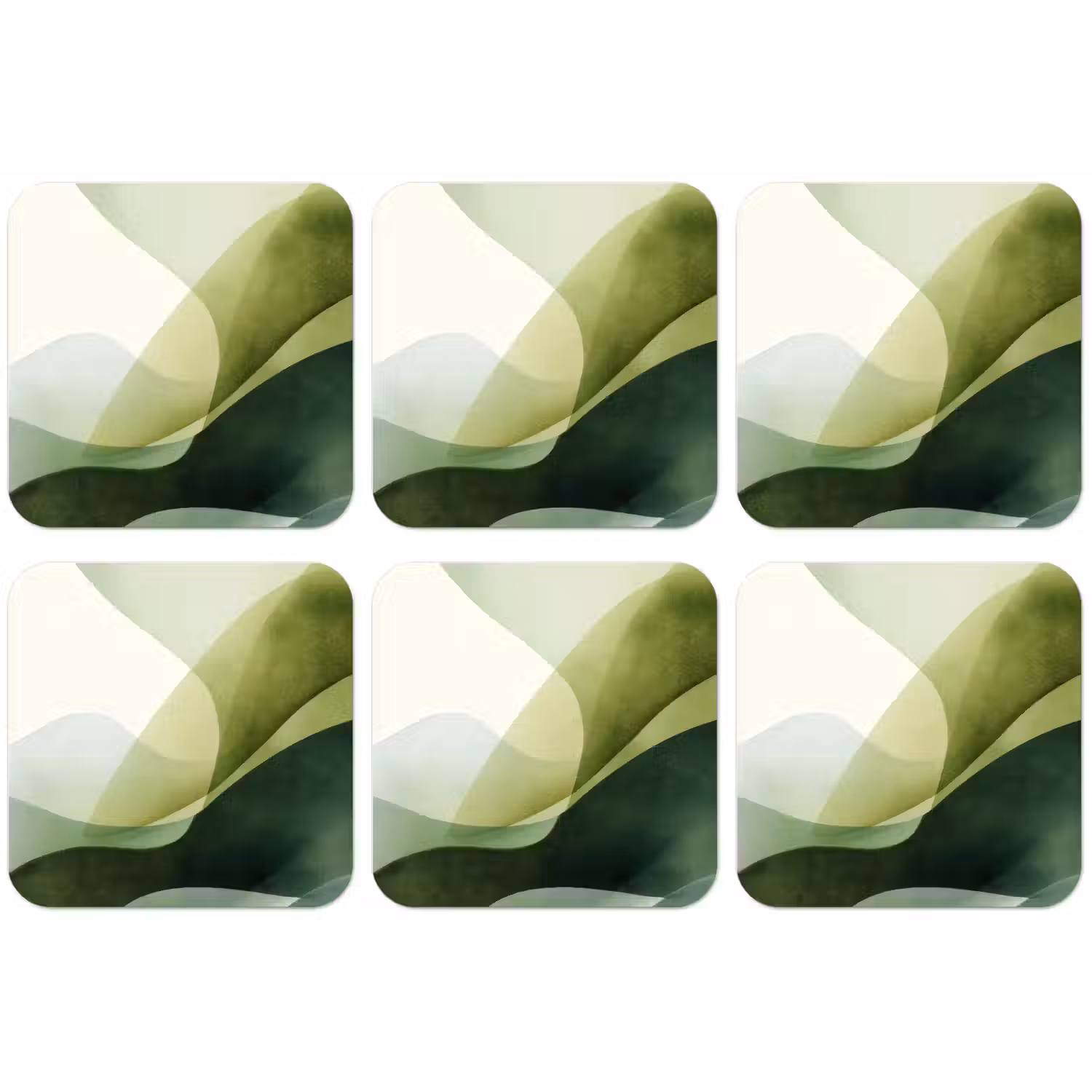 Golven - Abstract - Lichtgroen - Sierlijk onderzetter kurk middel -zkaufland3dotto
