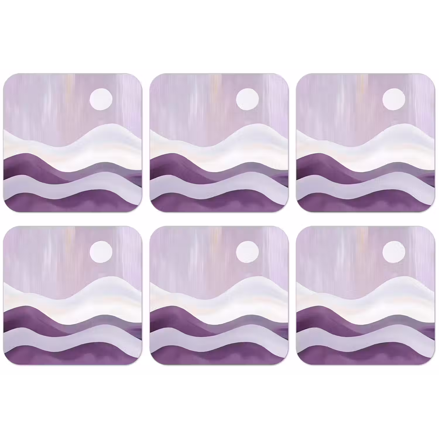 Golven - Heuvels - Abstract - Paars onderzetter kurk middel -zkaufland3dotto