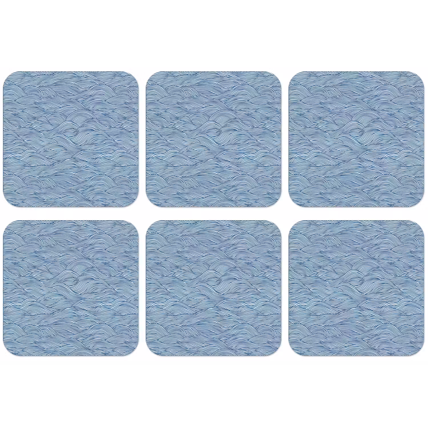 Golven - Ritmisch - Blauw onderzetter kurk middel 366 -zkaufland3dotto