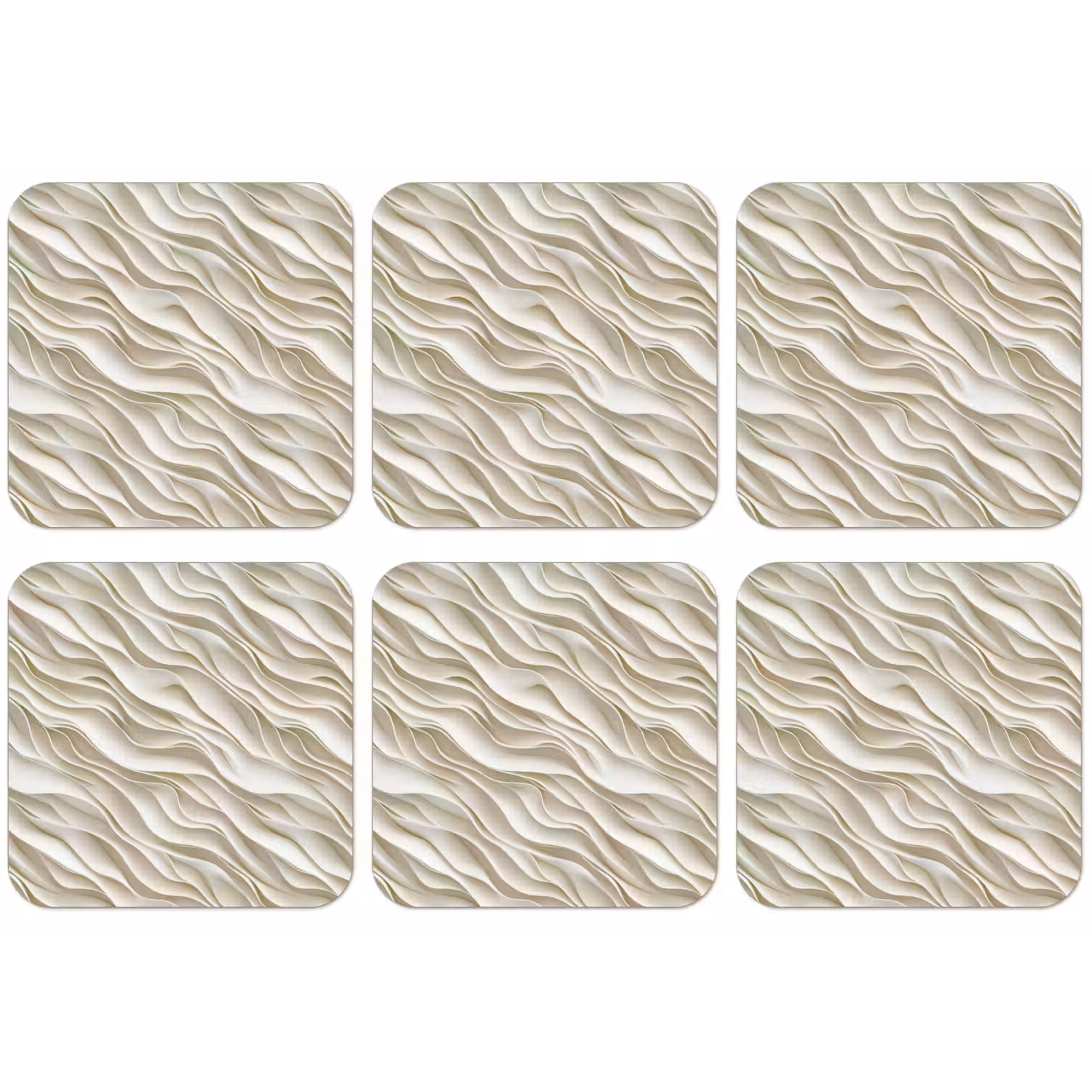 Golven - Wit - Minimalistisch onderzetter kurk middel 366 -zkaufland3dotto