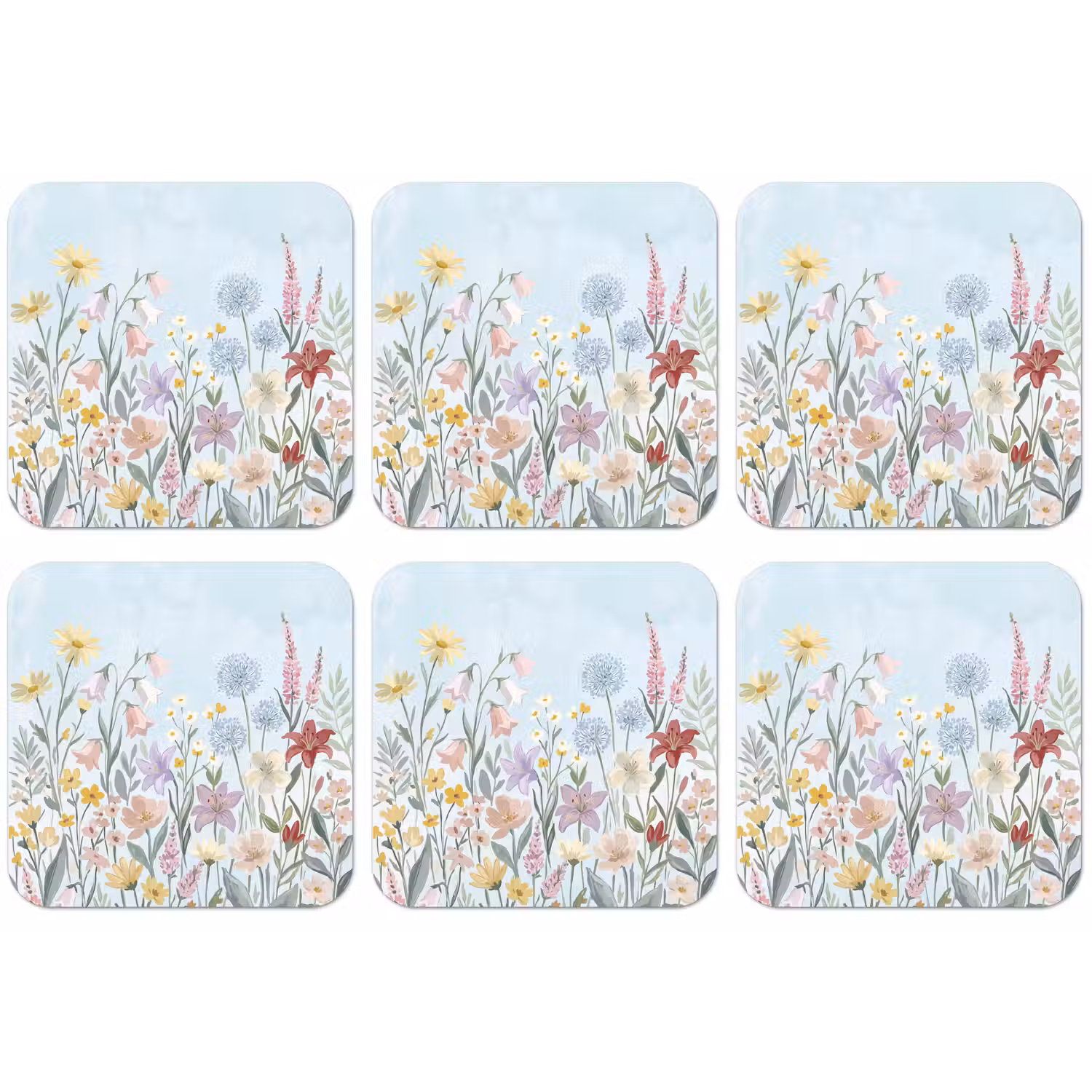 Weidebloemen - Illustratie - Kleurrijk onderzetter kurk middel -zkaufland3dotto