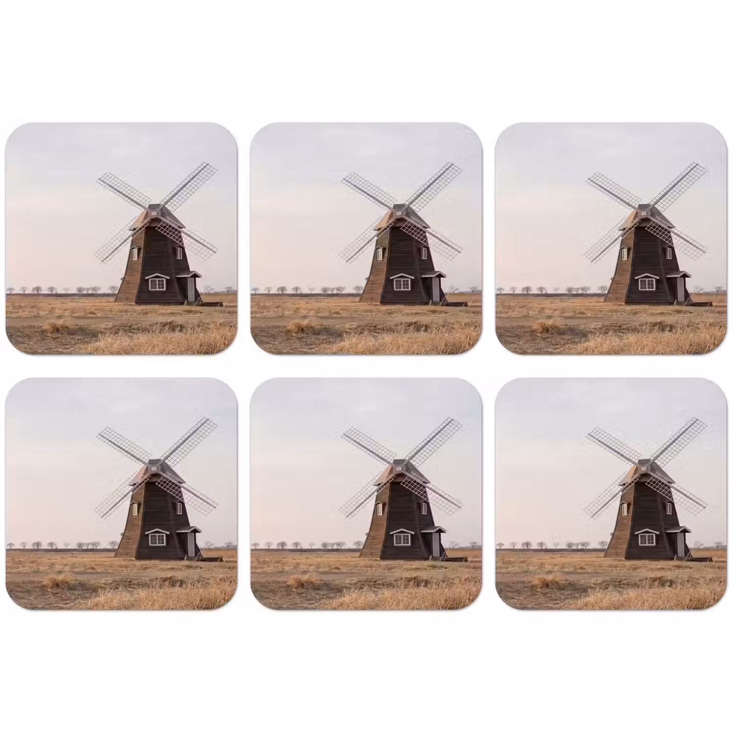 Windmolens - Landschap - Veld onderzetter kurk middel -zkaufland3dotto
