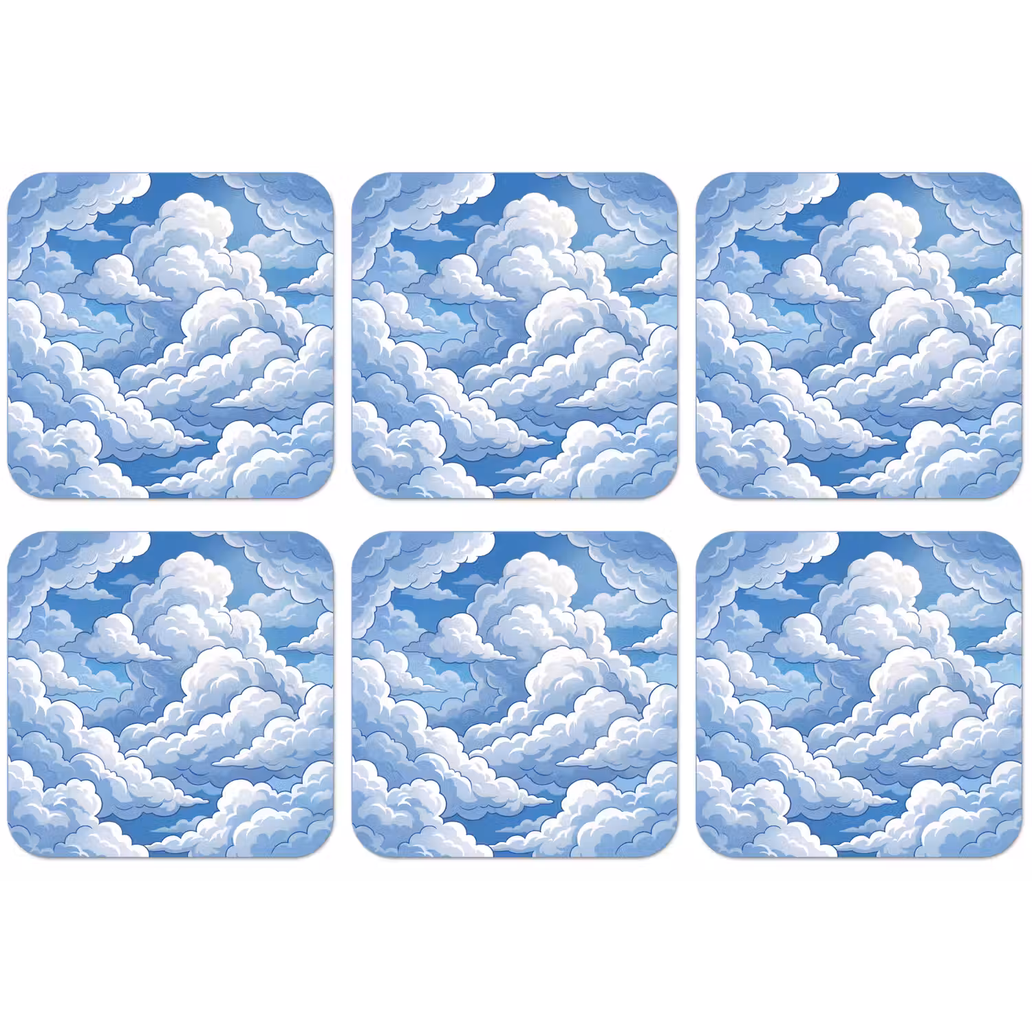 Wolken - Hemel - Abstract - Wit onderzetter kurk middel -zkaufland3dotto