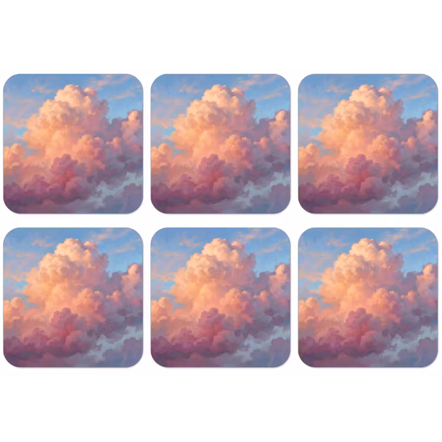 Wolken - Lucht - Natuur - Abstract - Kleurrijk onderzetter kurk middel -zkaufland3dotto