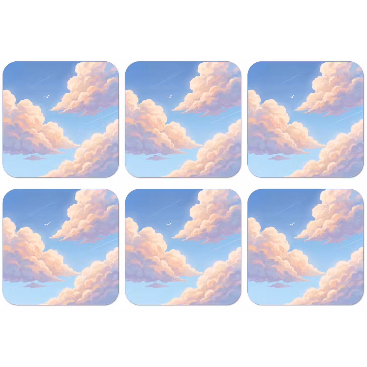 Wolken - Lucht - Natuur - Blauw onderzetter kurk middel -zkaufland3dotto