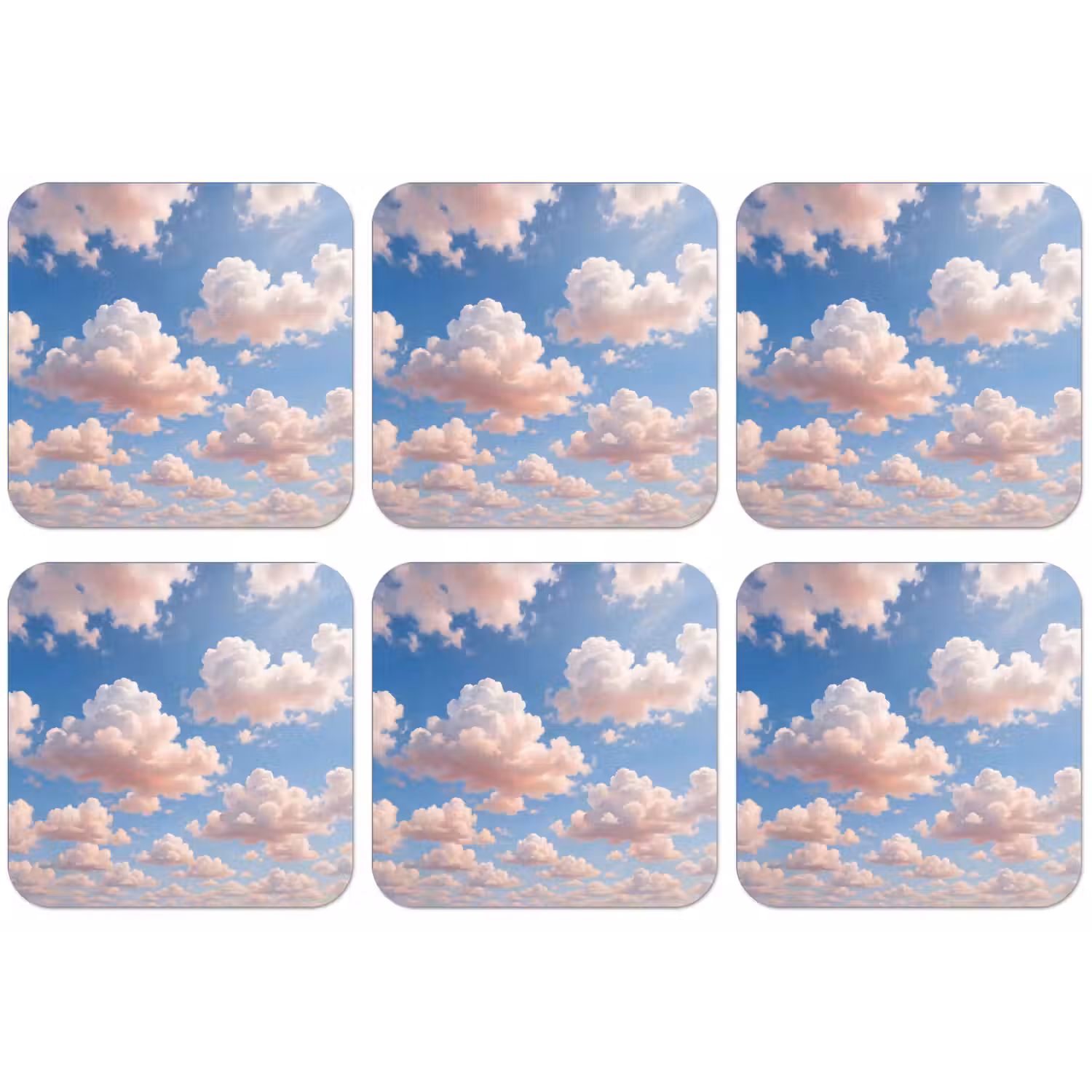 Wolken - Hemel - Natuur - Licht - Blauw onderzetter kurk middel -zkaufland3dotto