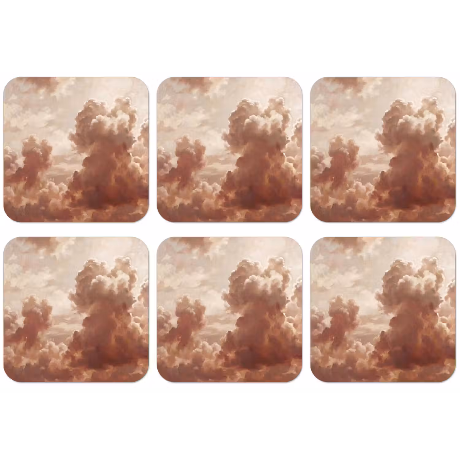 Wolken - Lucht - Natuur - Modern - Bruin onderzetter kurk middel -zkaufland3dotto