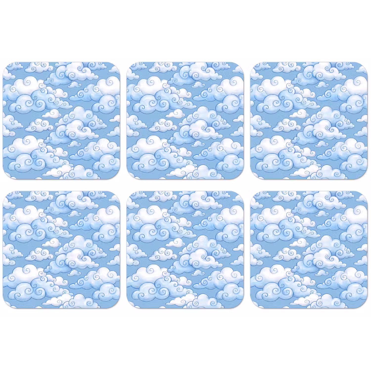 Wolken - Patroon - Hemel - Illustratie - Wit onderzetter kurk middel -zkaufland3dotto