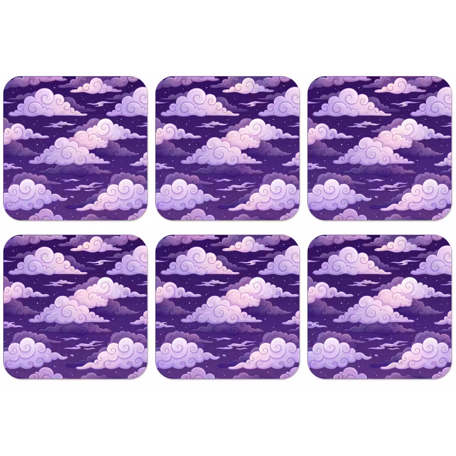 Wolken - Nacht - Natuur - Abstract - Paars onderzetter kurk middel -zkaufland3dotto