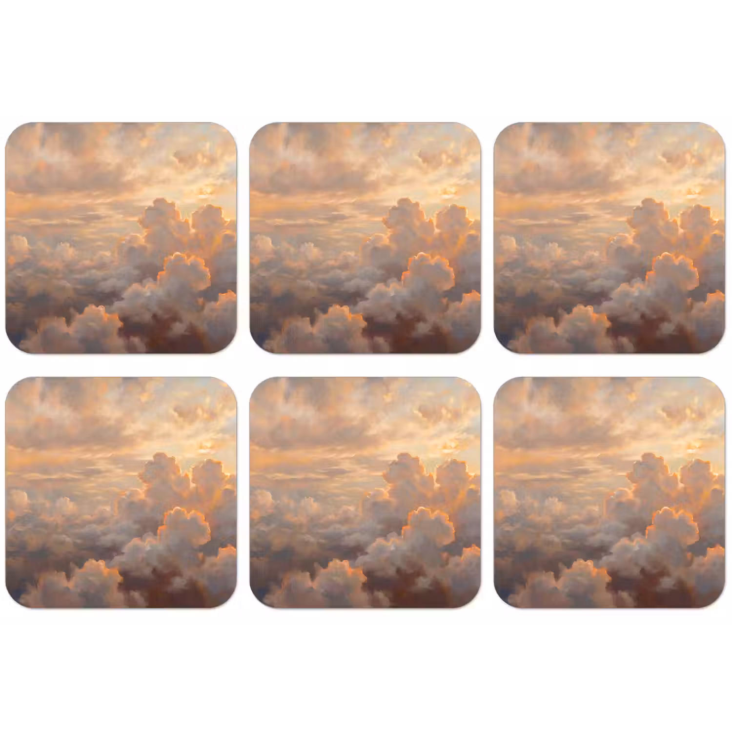 Wolken - Zonsondergang - Natuur - Abstract - Goud onderzetter kurk middel -zkaufland3dotto