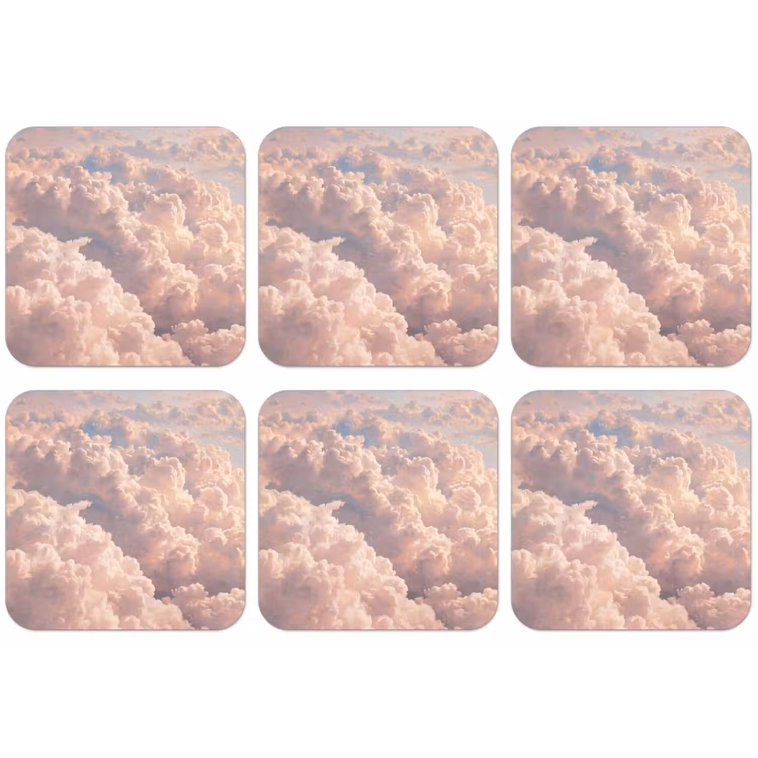Wolken - Zonsondergang - Natuur - Pastel - Roze onderzetter kurk middel -zkaufland3dotto