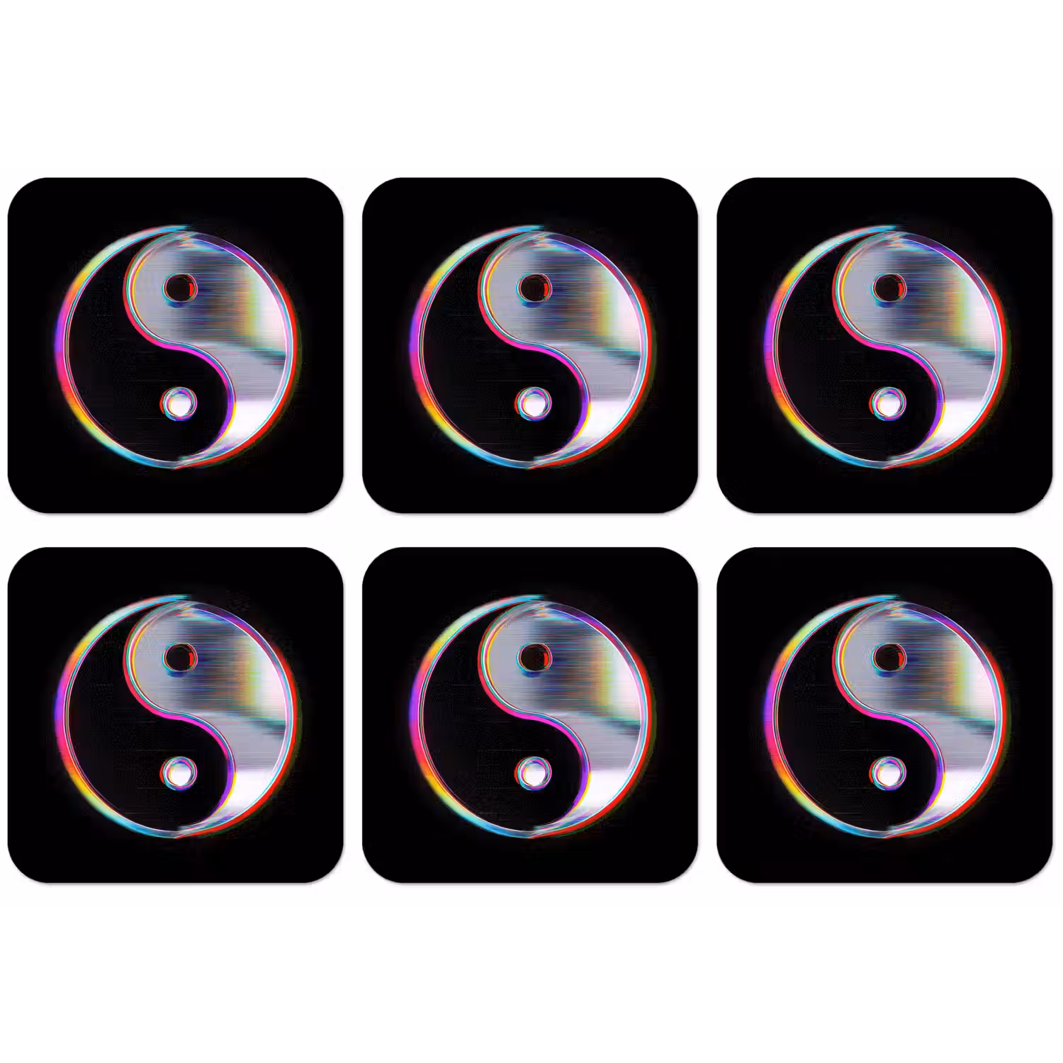 Yin-Yang - Cirkel - Regenboog onderzetter kurk middel -zkaufland3dotto