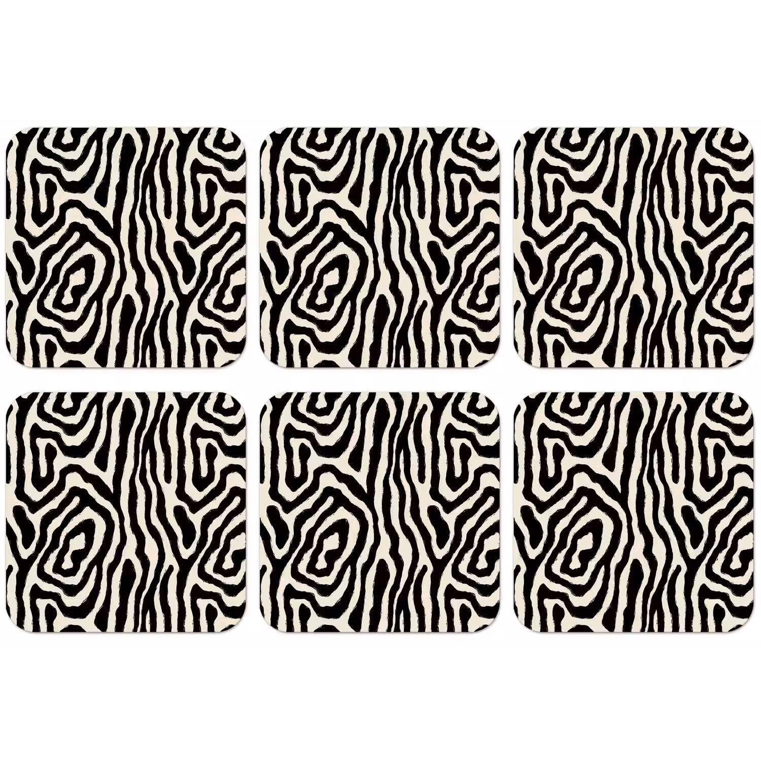 Zebra - Abstract - Zwart onderzetter kurk middel 366 -zkaufland3dotto