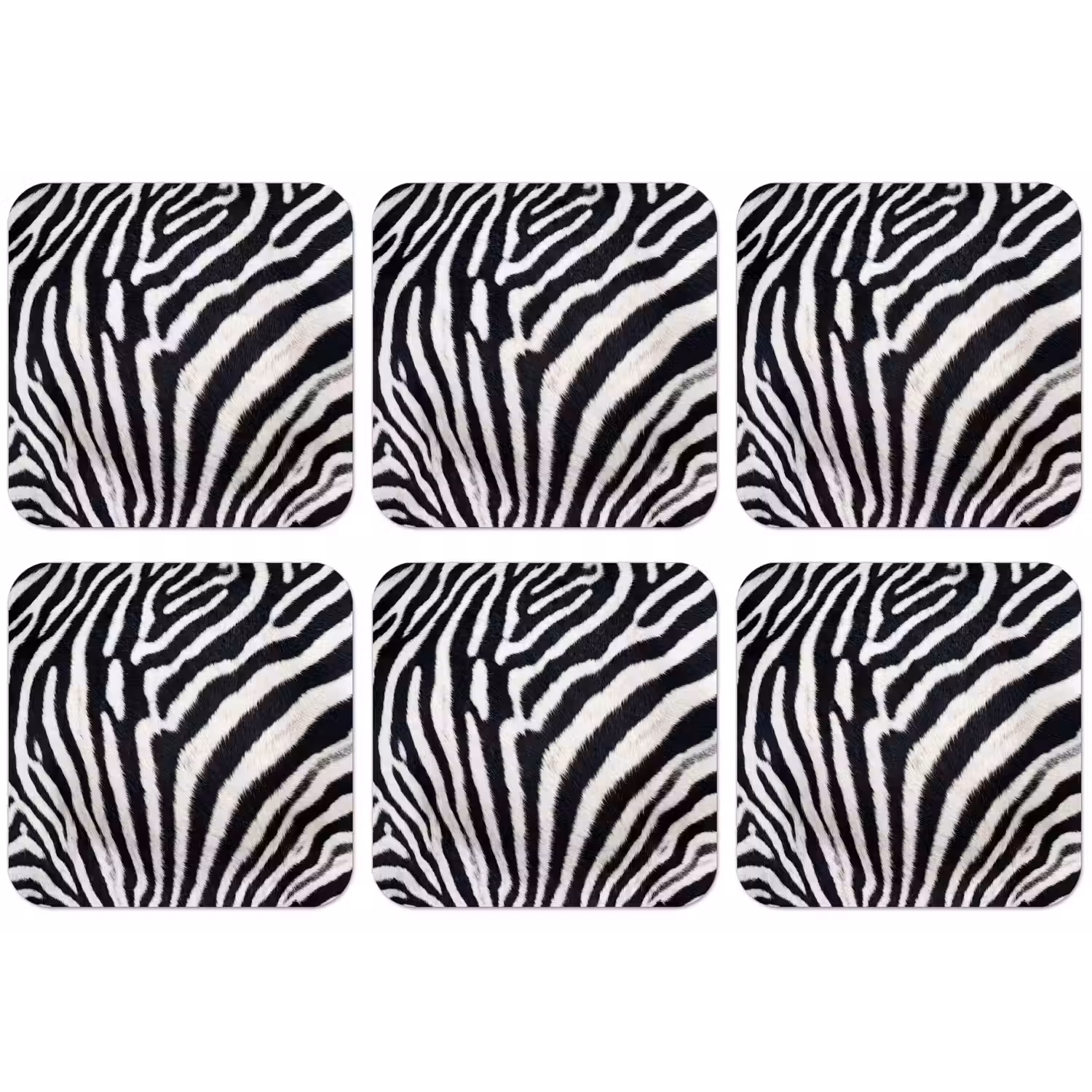 Zebra - Vacht - Klassiek - Zwart - Wit onderzetter kurk middel -zkaufland3dotto