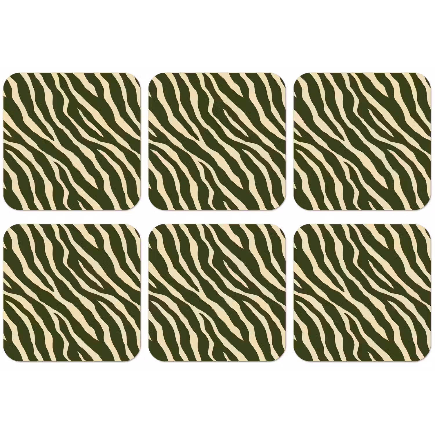 Zebra - Patroon - Groen onderzetter kurk middel 366 -zkaufland3dotto
