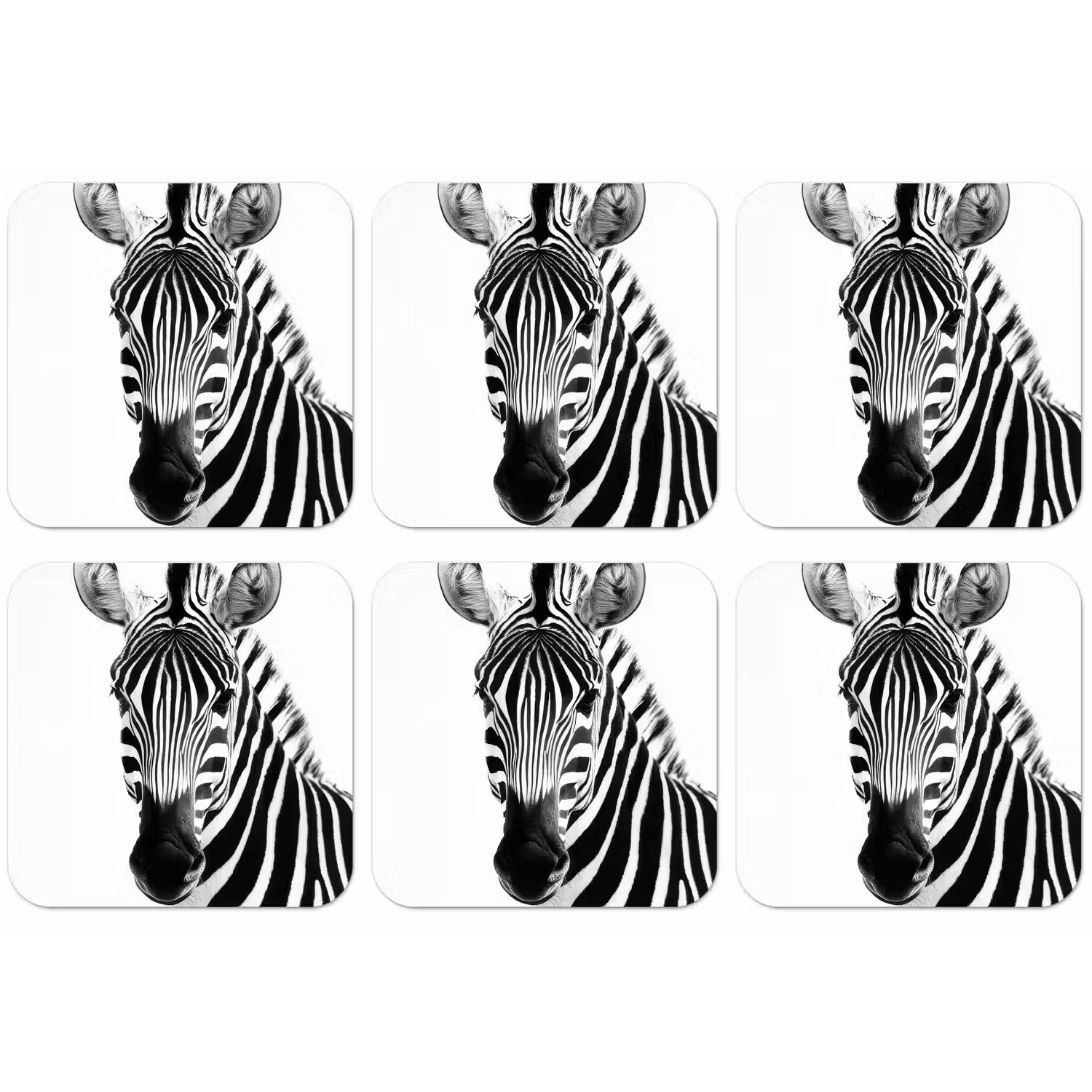 Zebra - Close-up - Zwart - Strepen onderzetter kurk middel -zkaufland3dotto